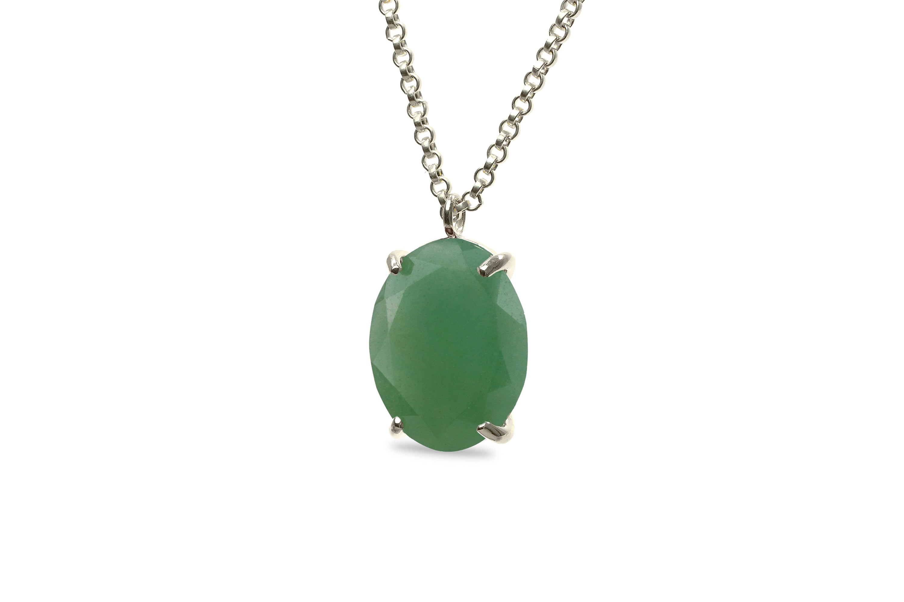 Statement Oval Aventurine Gold Filled Necklace necklaces Anemone Jewelry