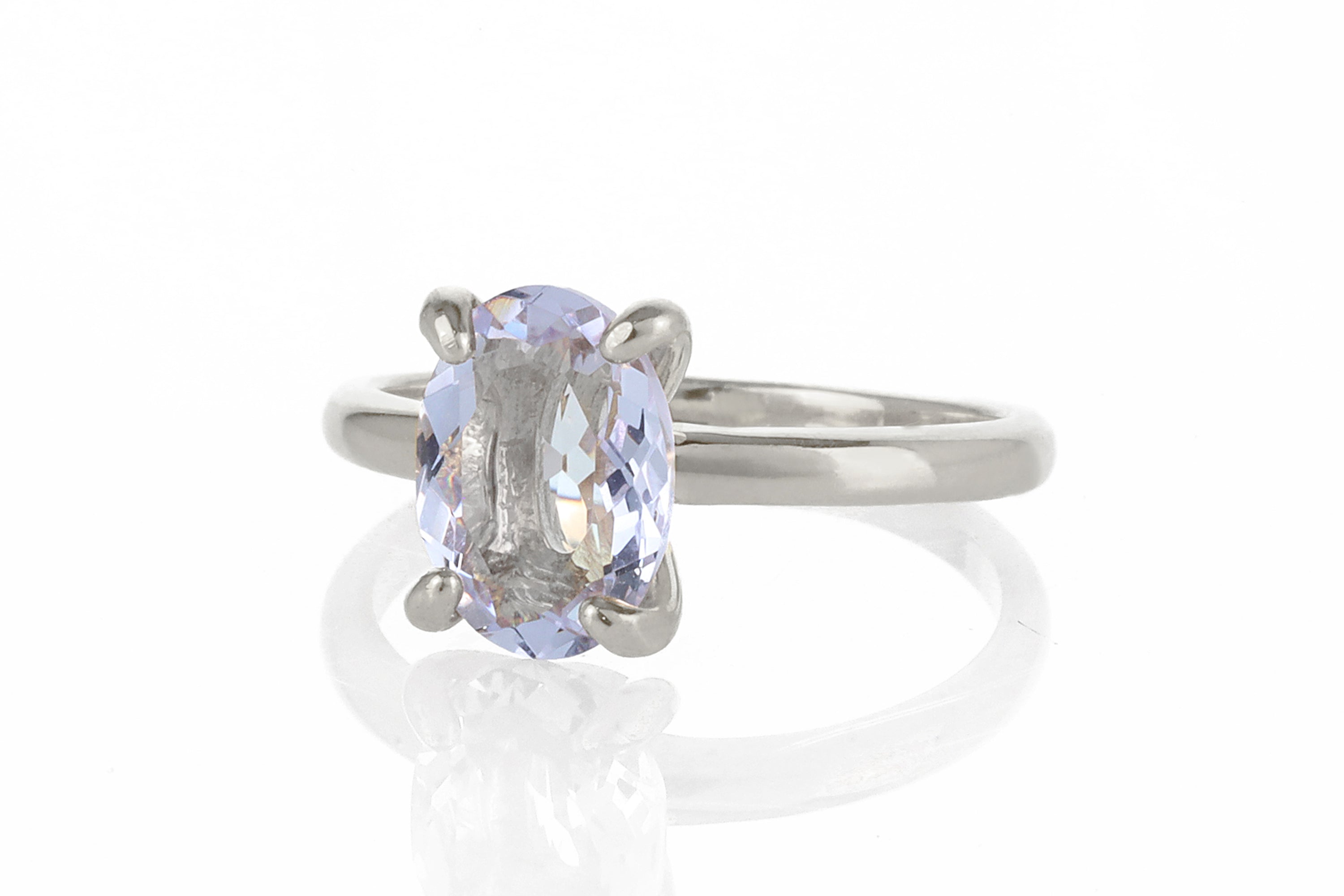 Tanzanite Sterling Silver Oval Solitaire Ring Rings Anemone Unique