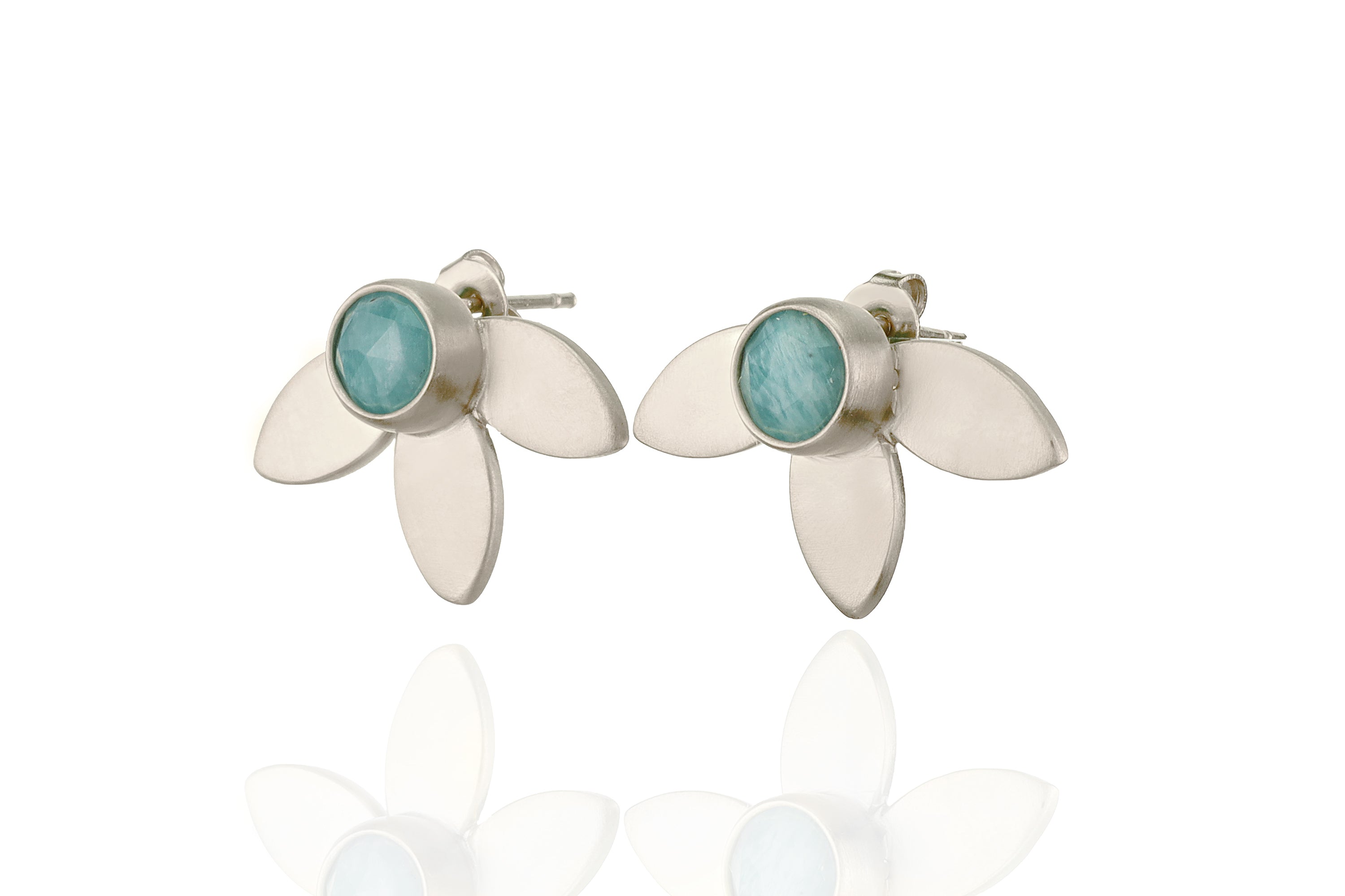 Flower Inspirational Gold Amazonite Earrings Earrings Anemone Limited