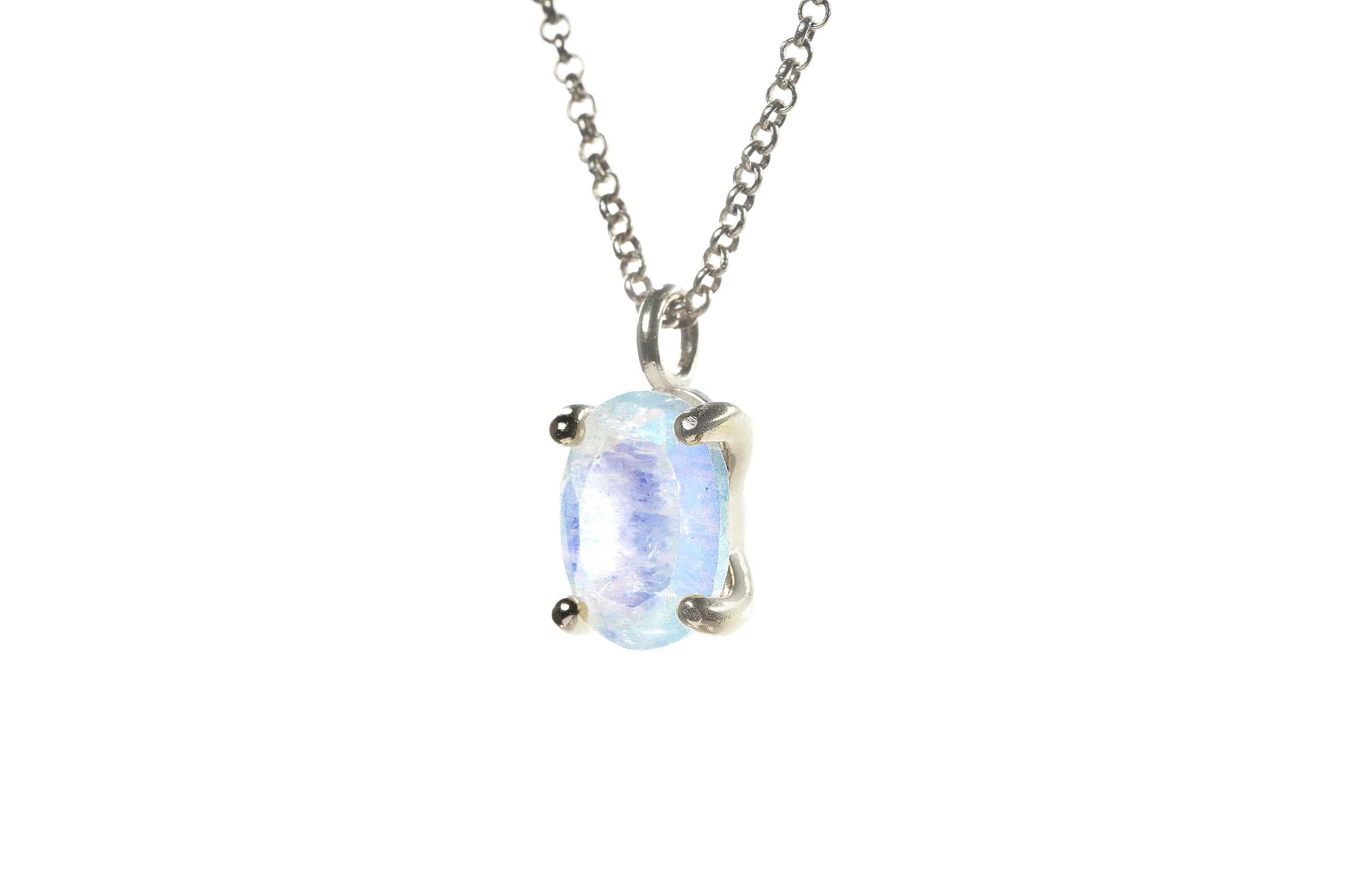 Oval Moonstone Gemstone Pendant Gold Necklace necklaces Anemone Unique