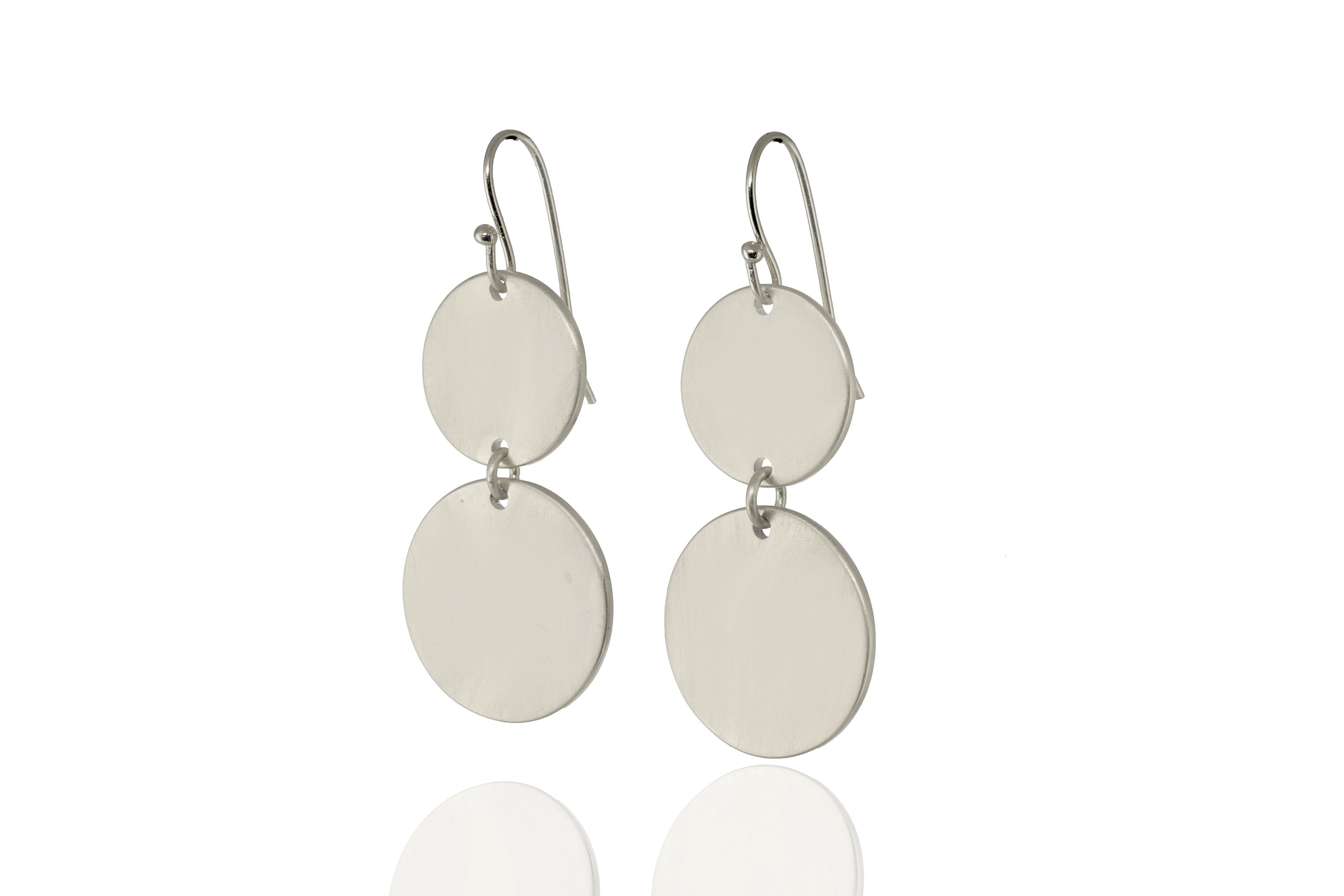 Dual Sized Gold Round Coin Dangle Earrings Earrings Anemone Jewelry