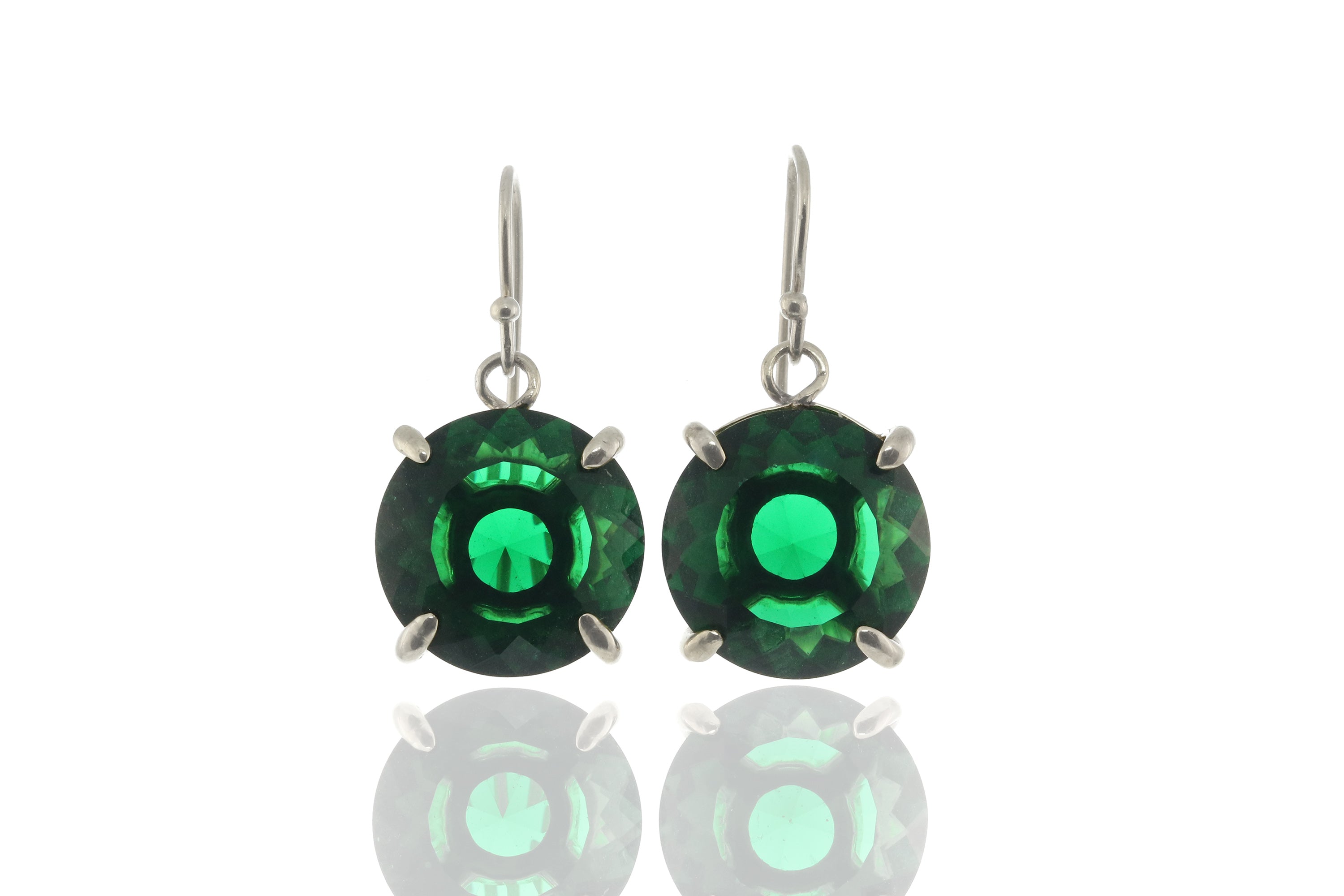 Emerald Birthstone Sterling Silver Earrings Earrings Anemone Jewelry