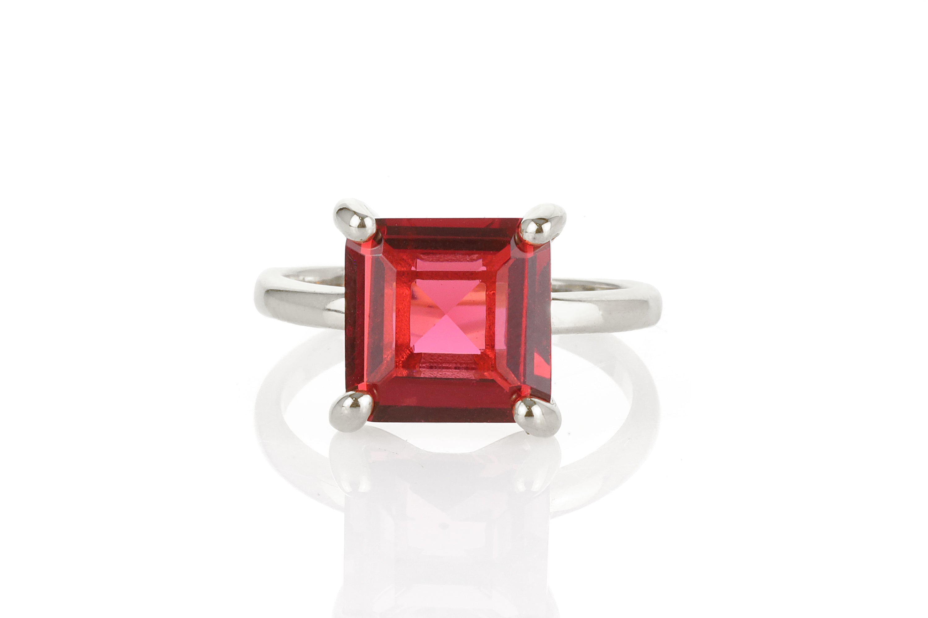 14k Square Cut Pink Tourmaline Ring Rings Anemone Unique