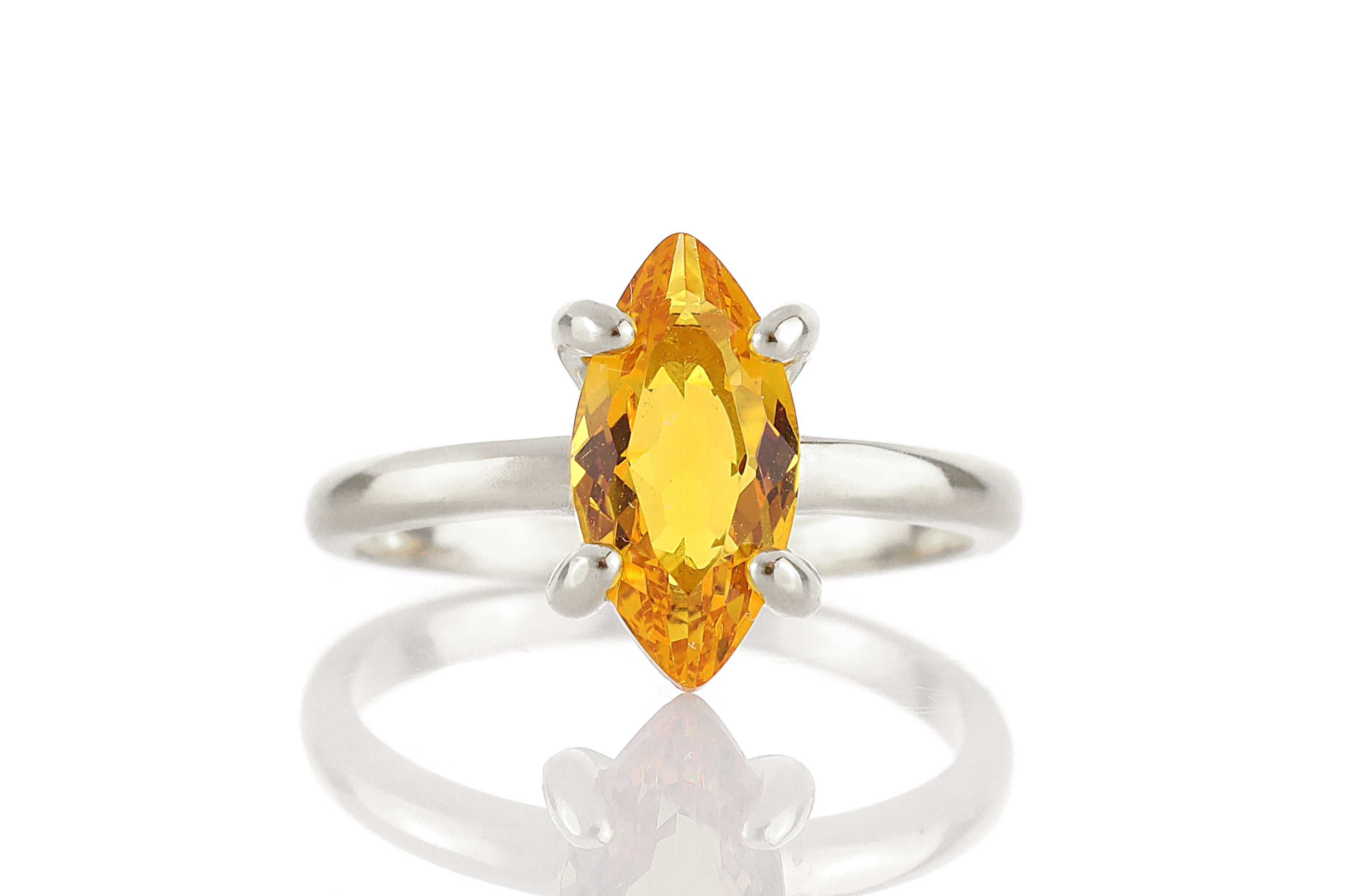 Marquise Citrine Ring in 925 Sterling Silver Rings Anemone Unique