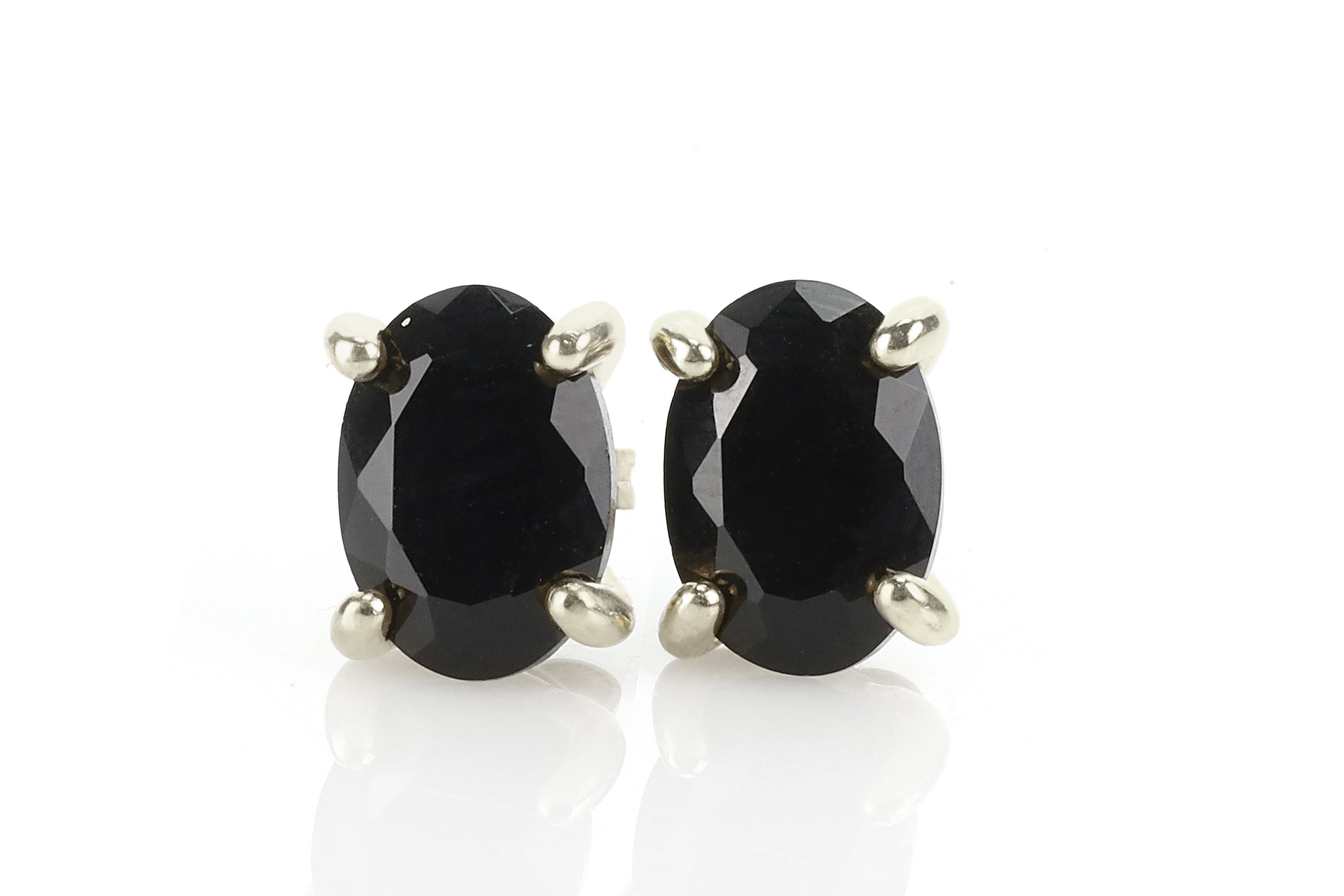Sophisticated Oval Onyx Sterling Silver Stud Earrings Earrings Anemone Unique