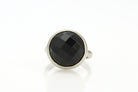 Semiprecious Black Onyx Bezel Set Sterling Silver Ring Rings Anemone Limited