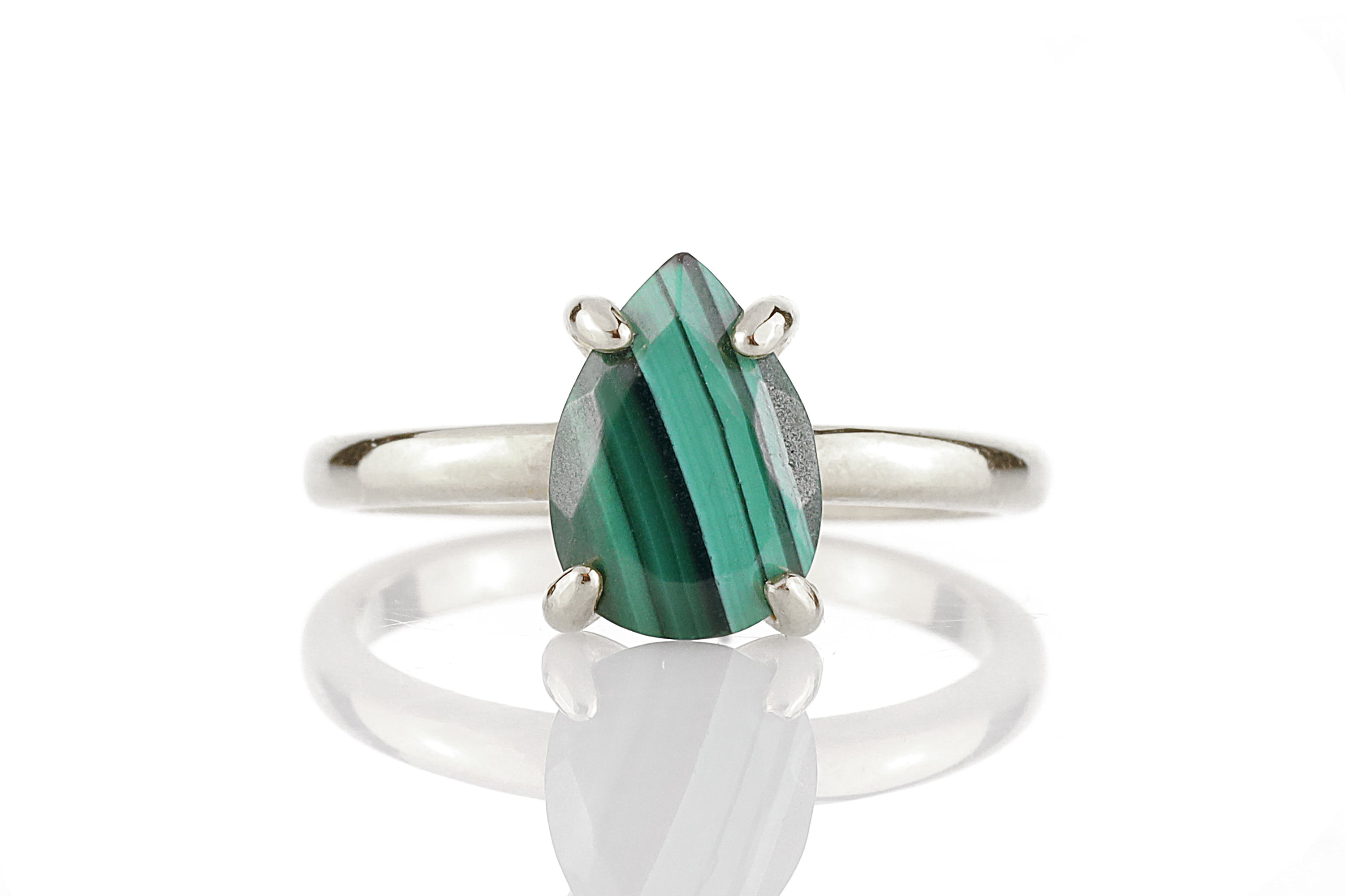 Fab Malachite Ring in Custom Gold Band Rings Anemone Unique