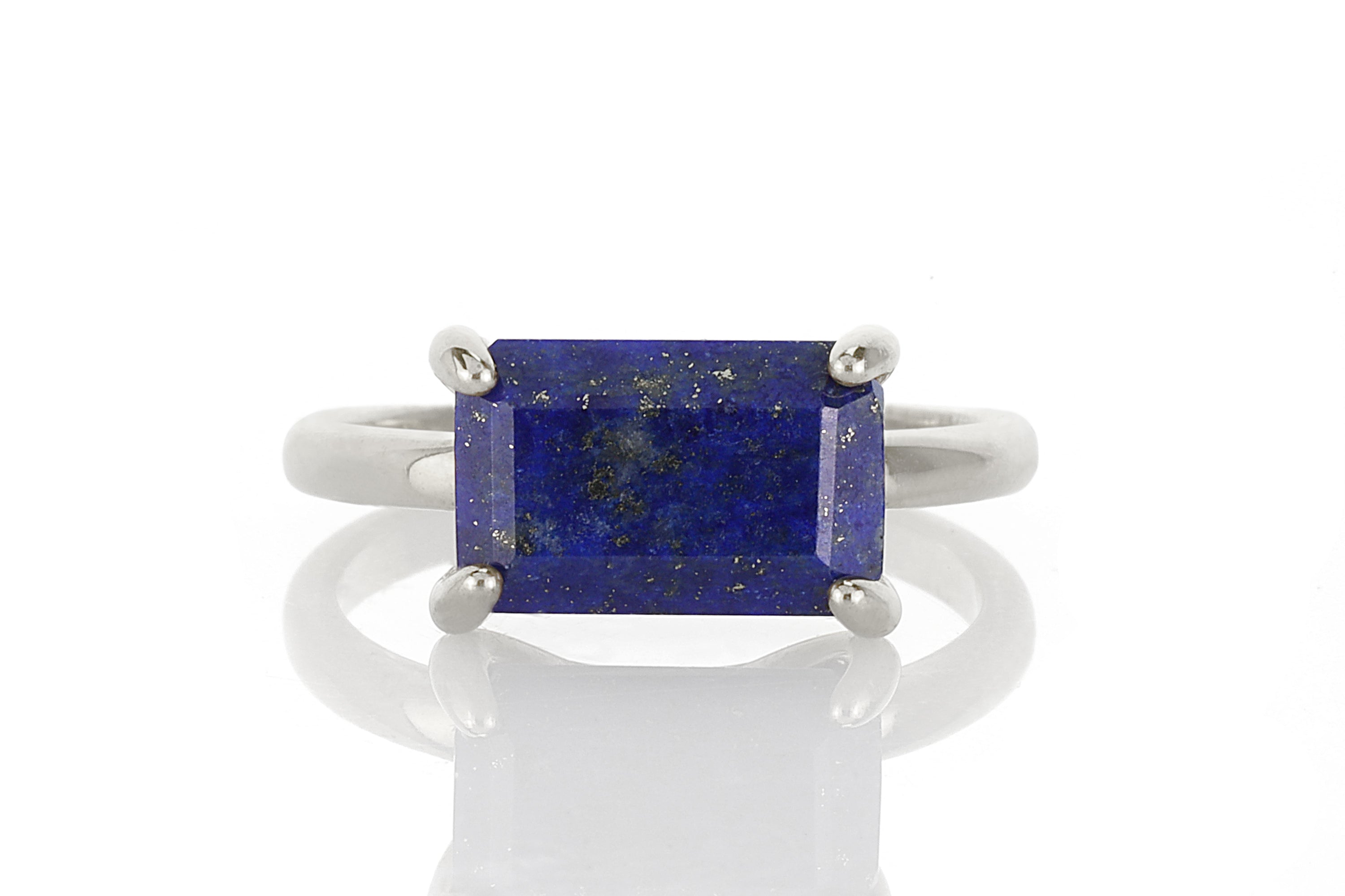 Amazing Deep Blue Lapis Lazuli Ring in Silver Rings Anemone Unique