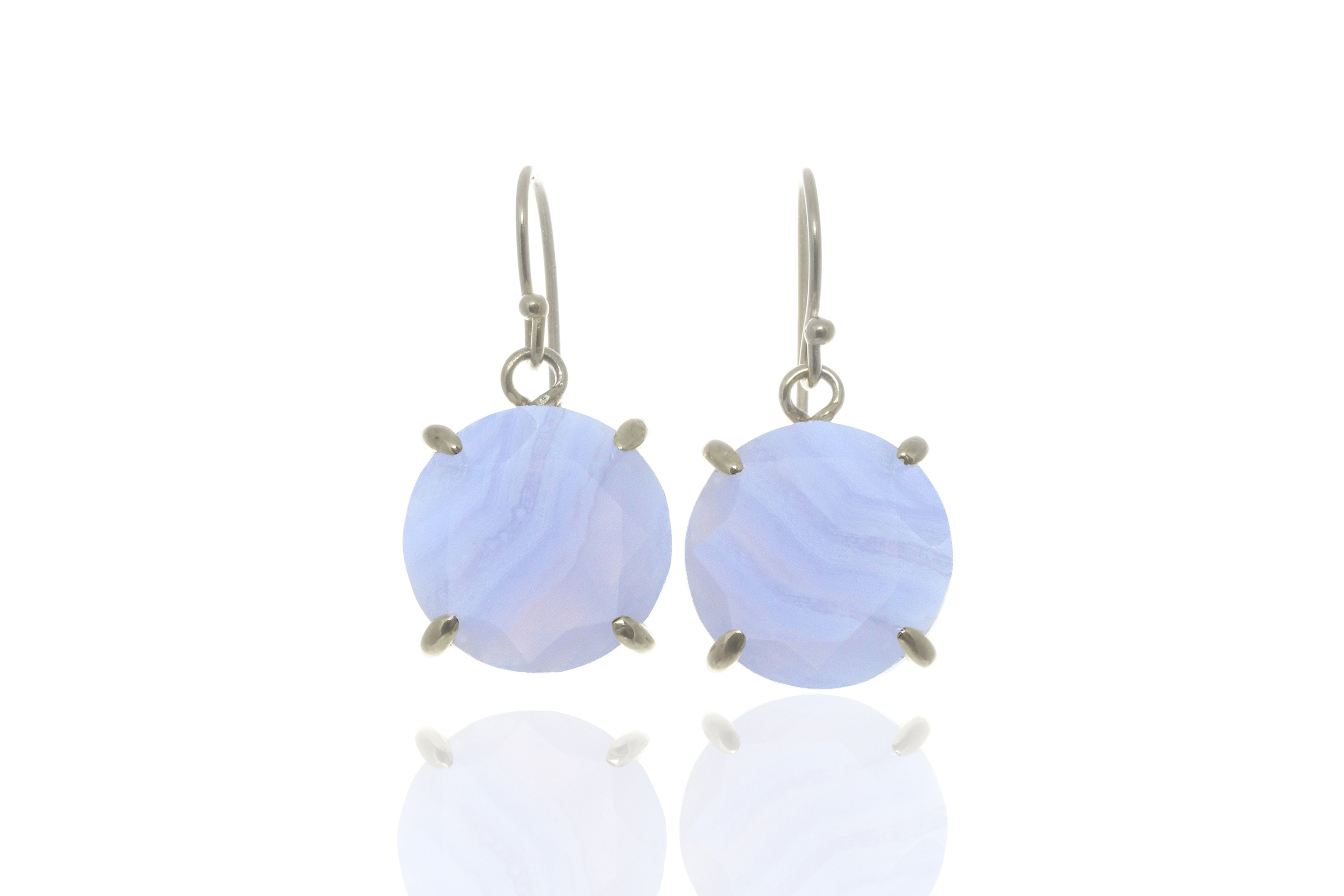 Chic Gold Dangling Lace Agate Earrings Earrings Anemone Jewelry