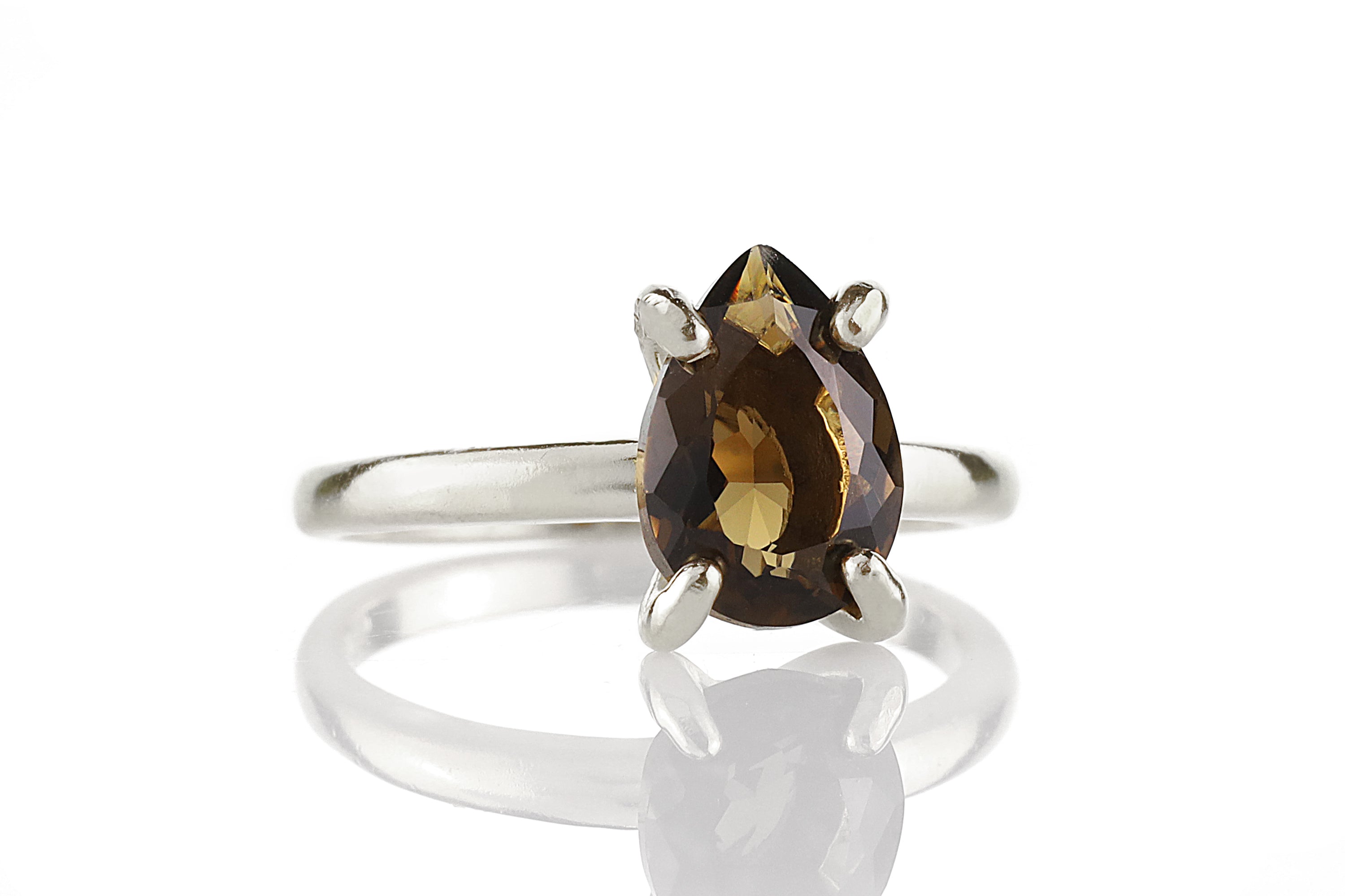 925 Sterling Silver Ring with Smoky Quartz Rings Anemone Unique