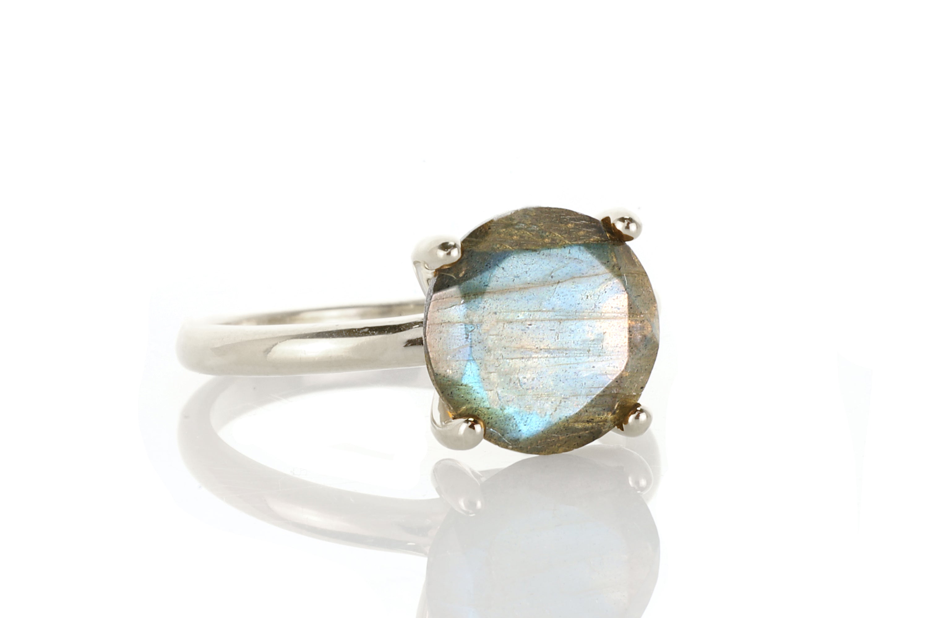 Labradorite Gemstone Ring in Rose Gold Rings Anemone Unique