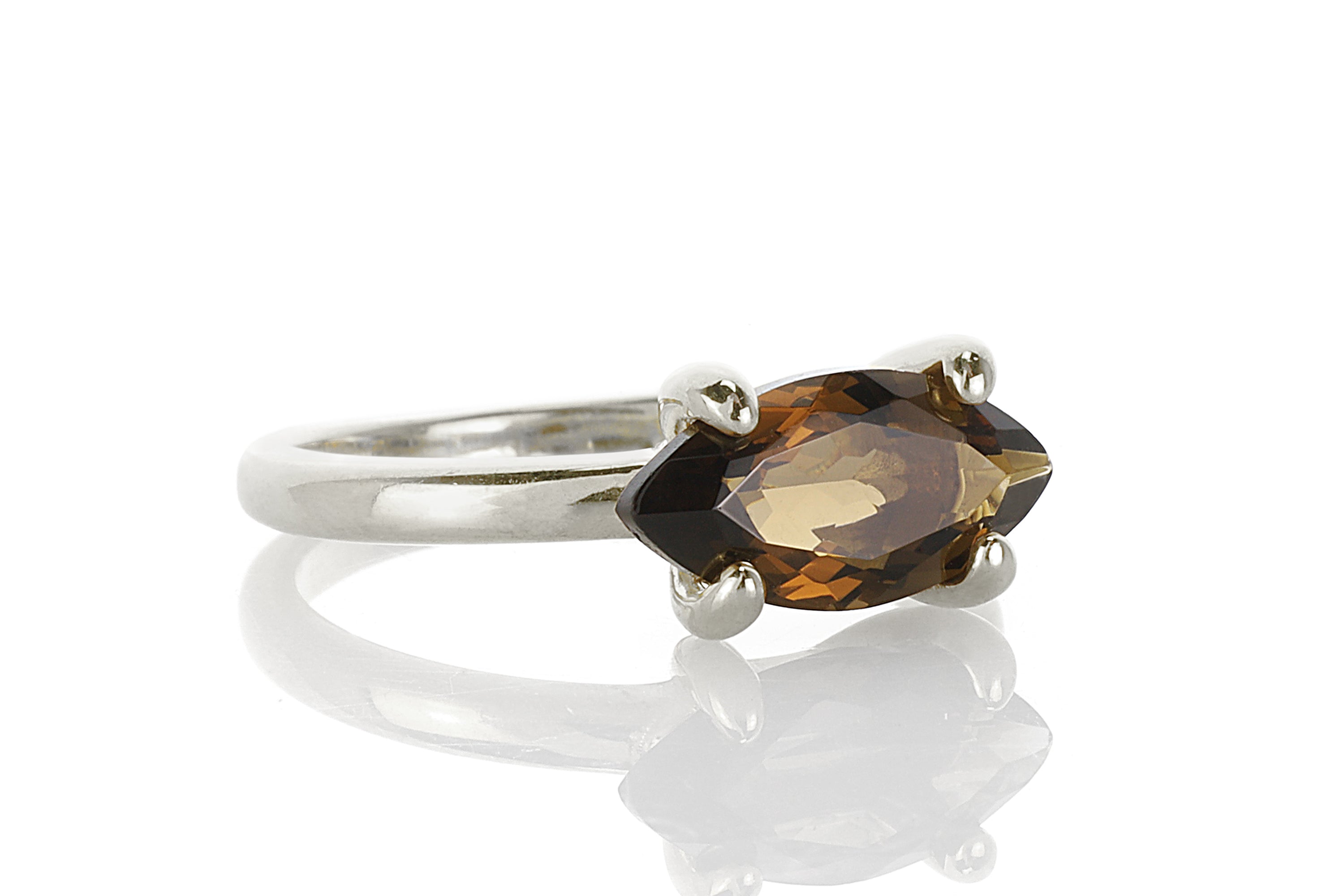 Simple Smoky Quartz Gold Filled Ring Rings Anemone Unique