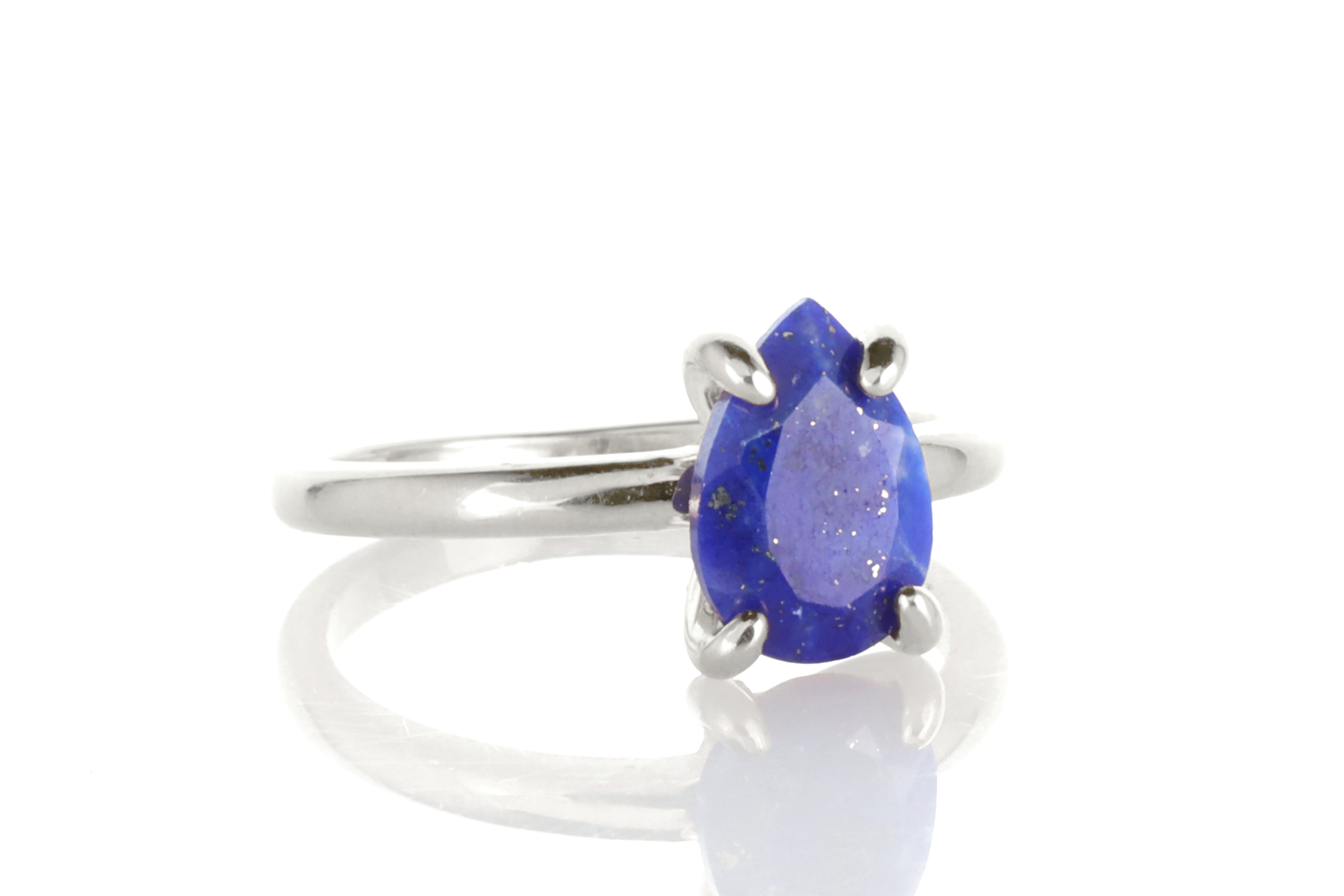 Pear Lapis Lazuli Ring in 14k Rose Gold Rings Anemone Jewelry