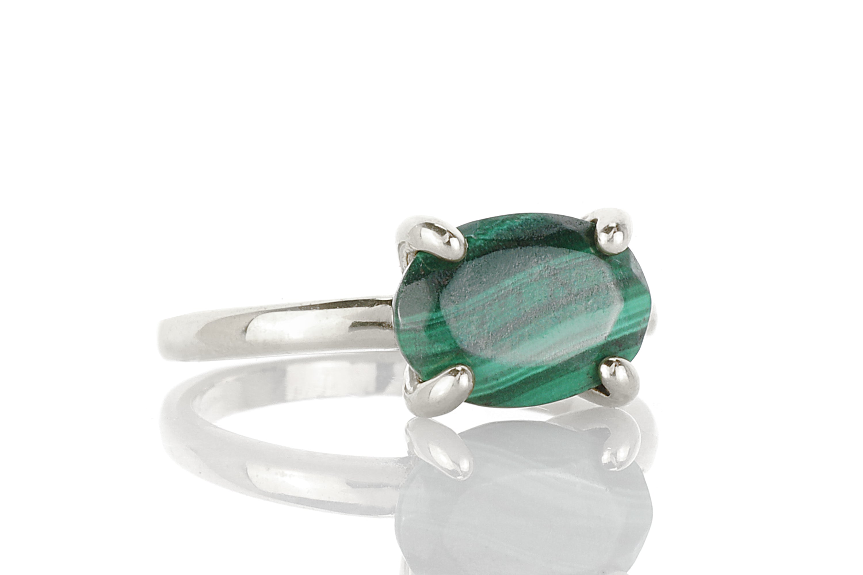 Green Malachite Gold Banded Ring Rings Anemone Unique