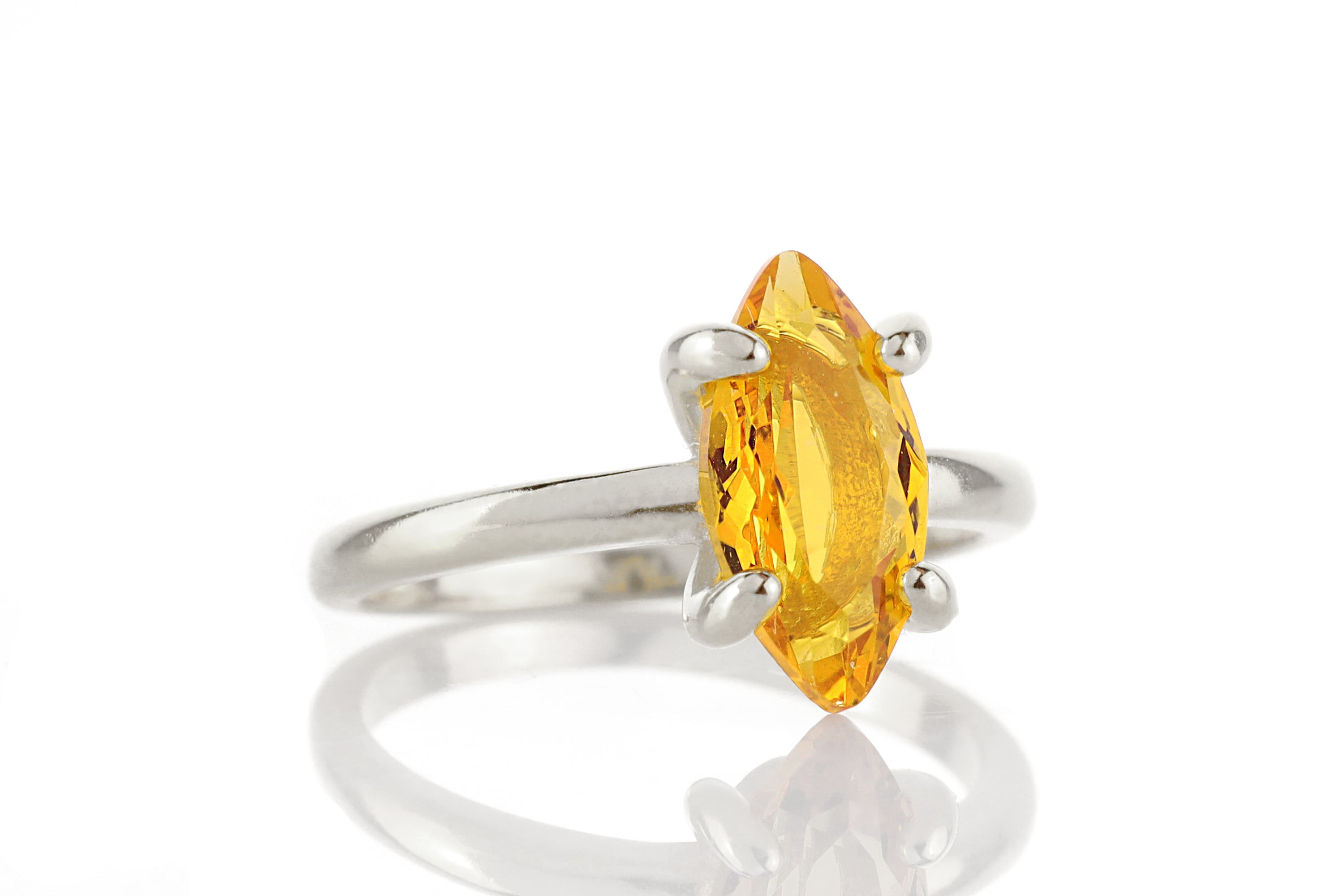 Marquise Citrine Ring in 925 Sterling Silver Rings Anemone Unique