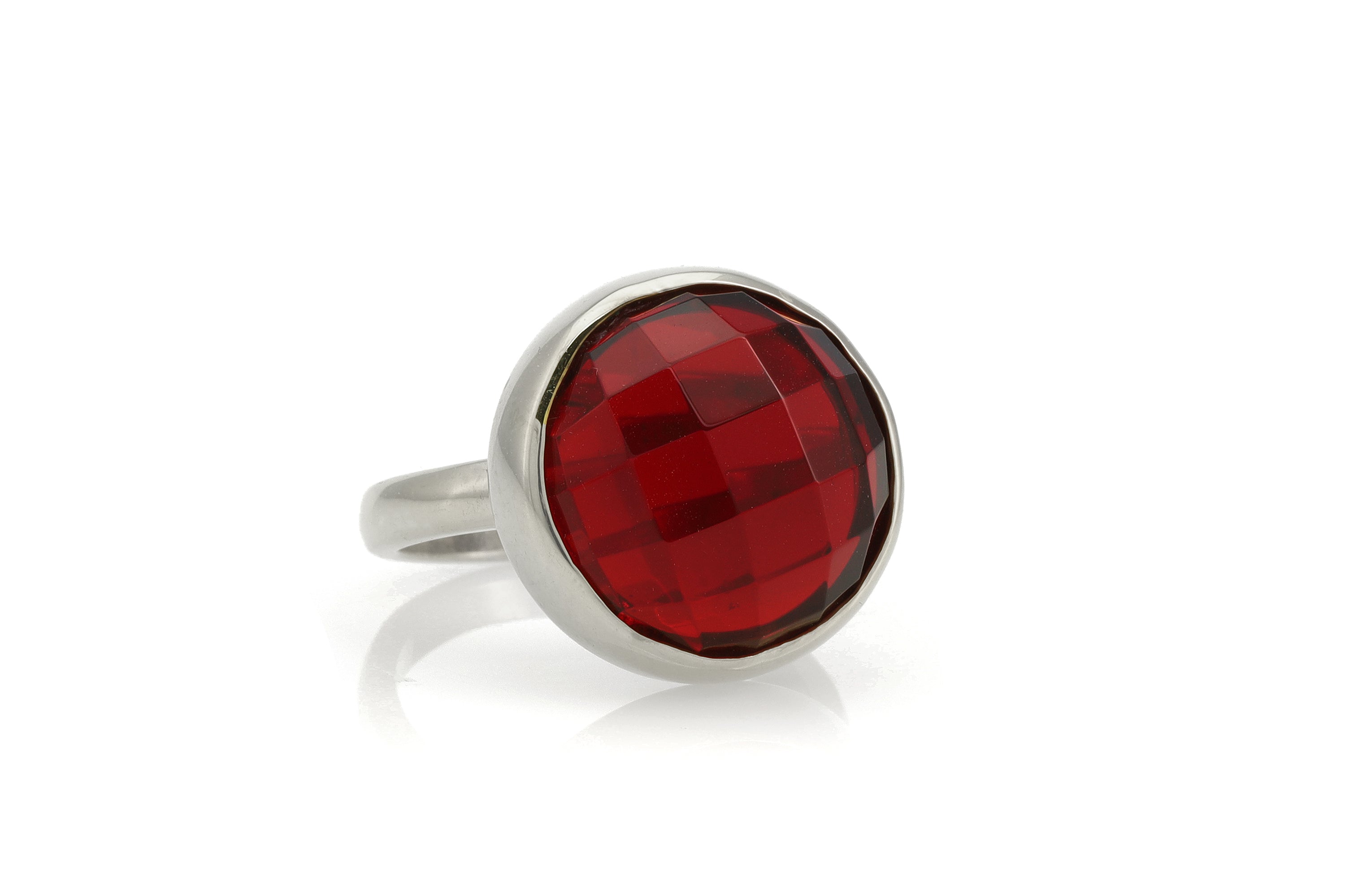 Statement 925 Sterling Silver Ruby Bezel Ring Rings Anemone Limited