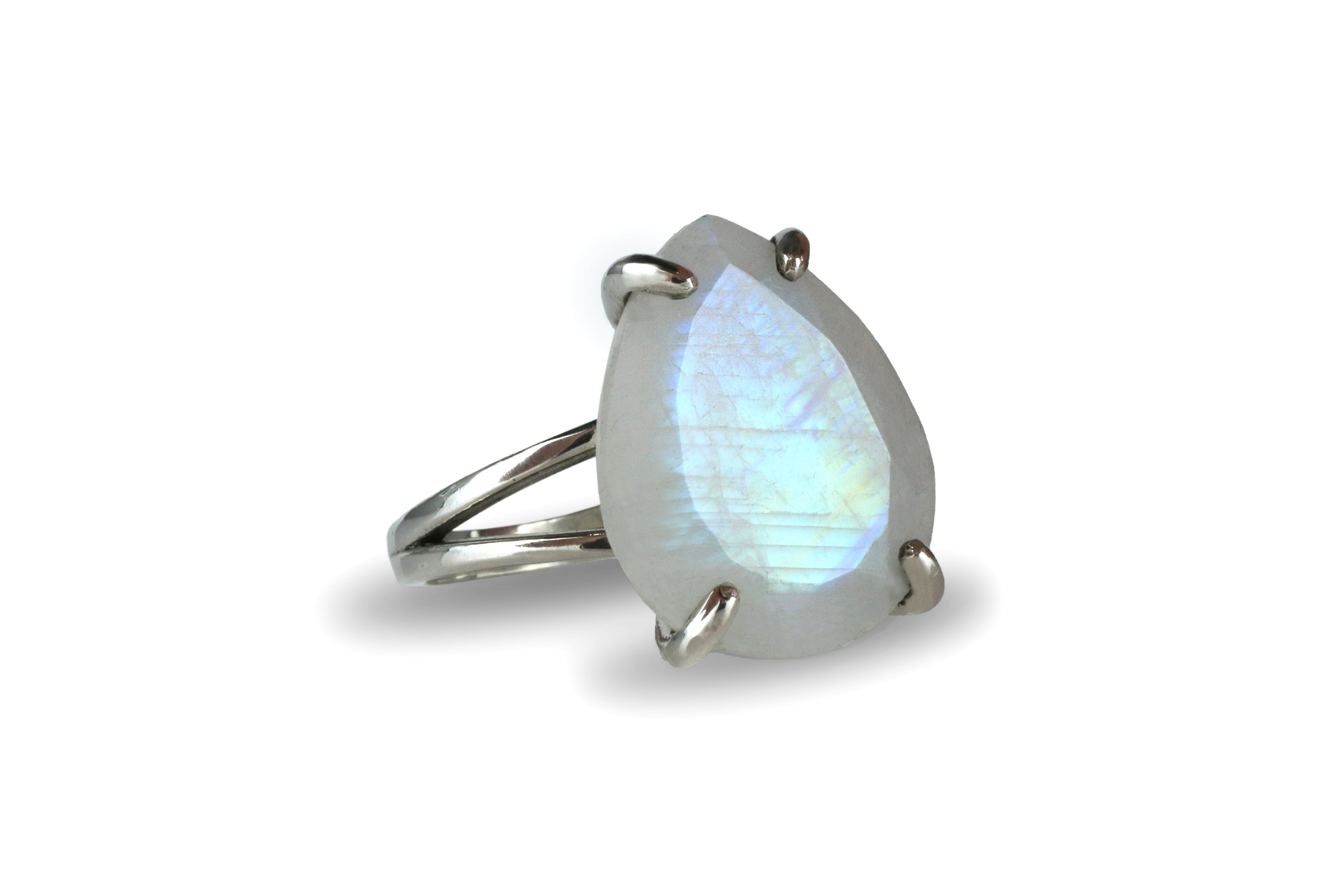 Luminescent Moonstone 925 Sterling Silver Ring Rings Anemone Jewelry