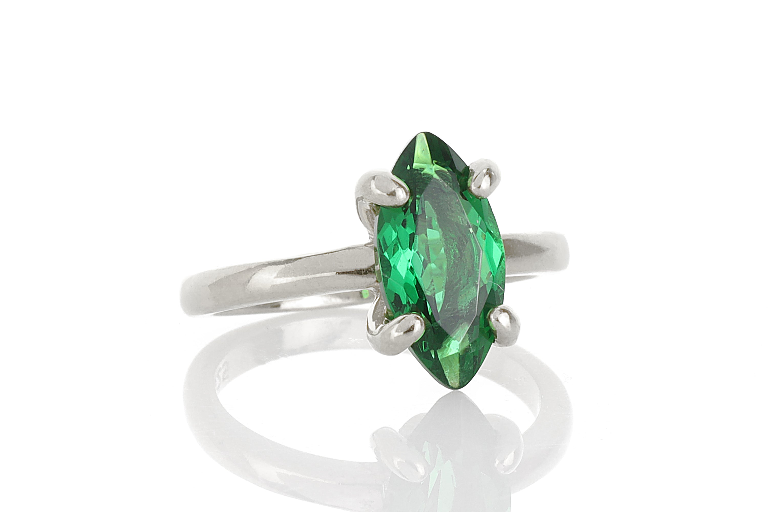 Chic Emerald Jewelry Sterling Silver Ring Rings Anemone Unique