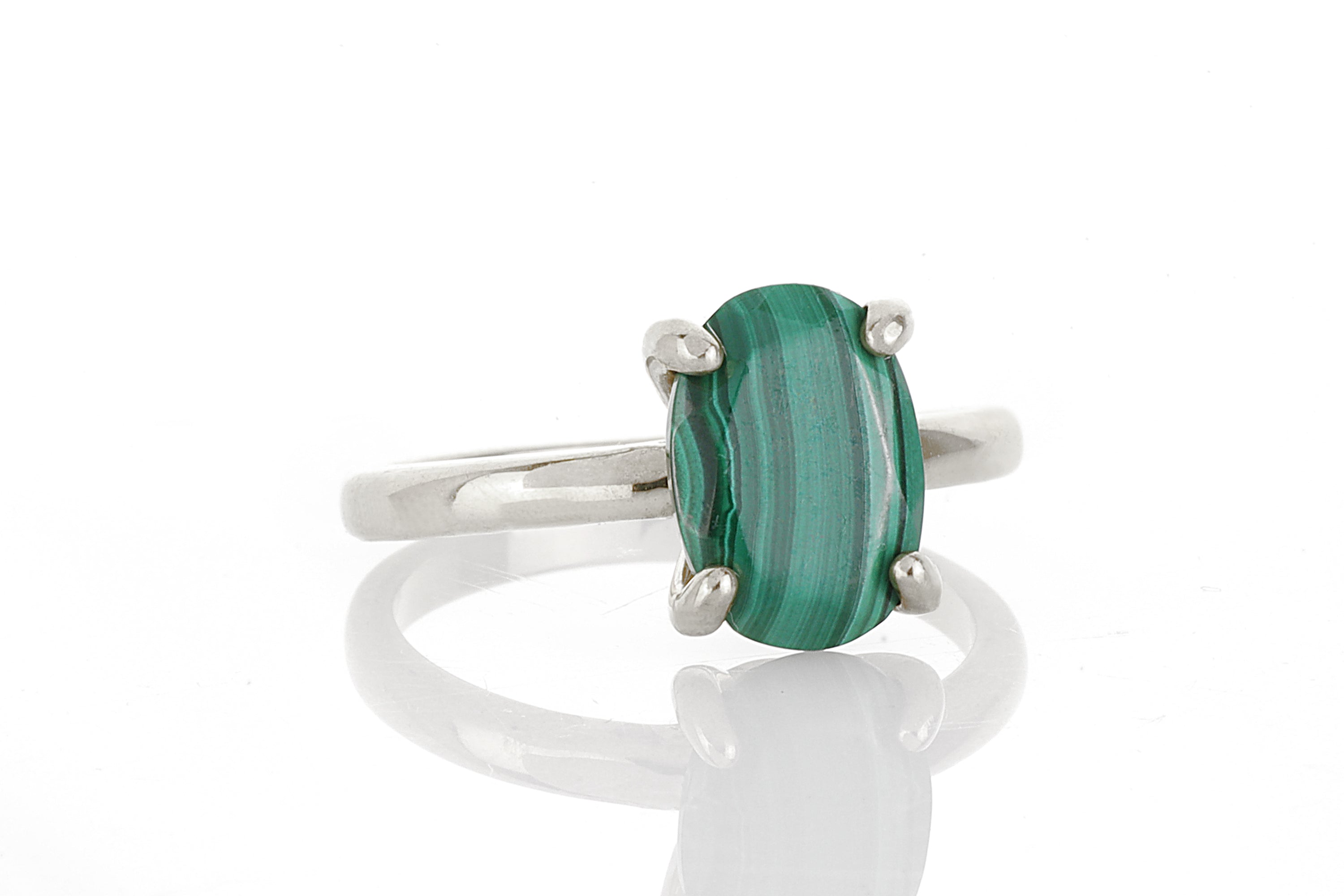 Vibrant Oval Malachite Gold Ring Rings Anemone Unique