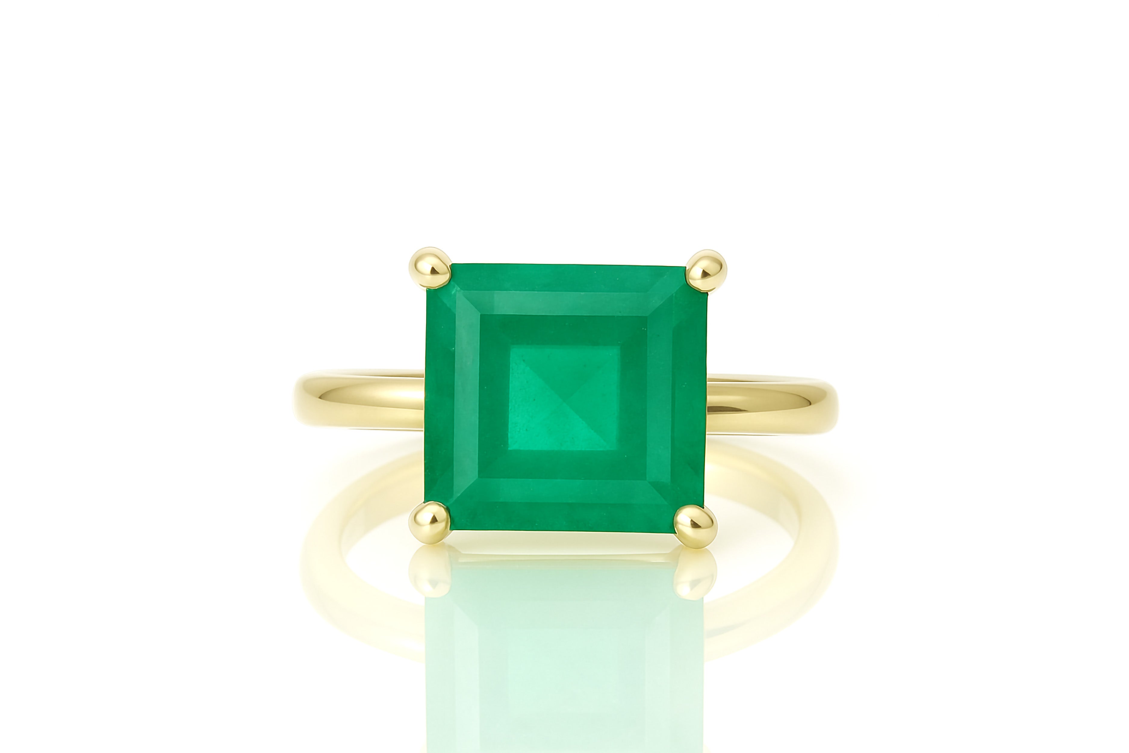 Green Onyx Ring in 14K Gold Rings Anemone Unique