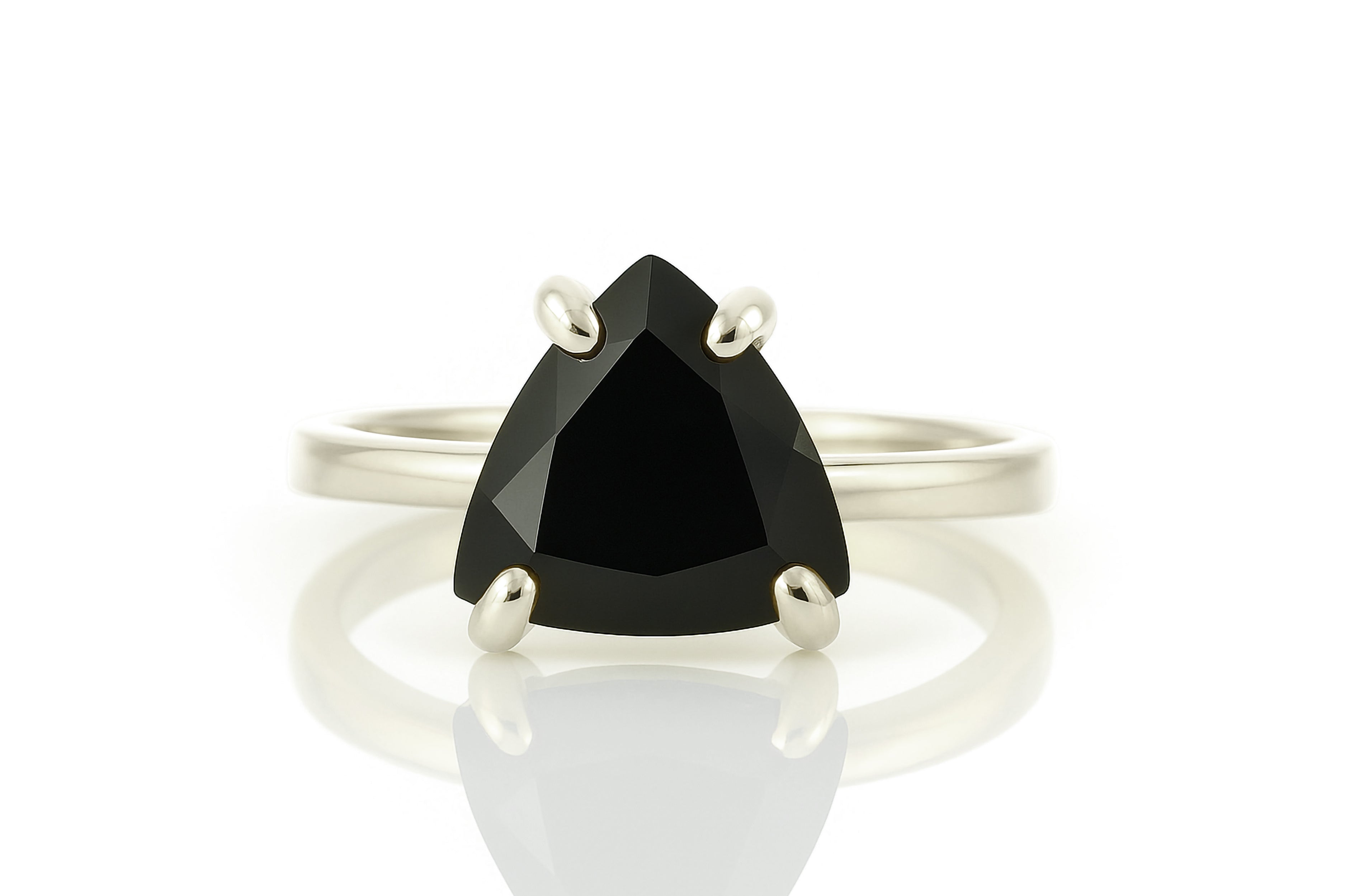 Black Onyx Ring in 14K Gold-filled Band Rings Anemone Unique