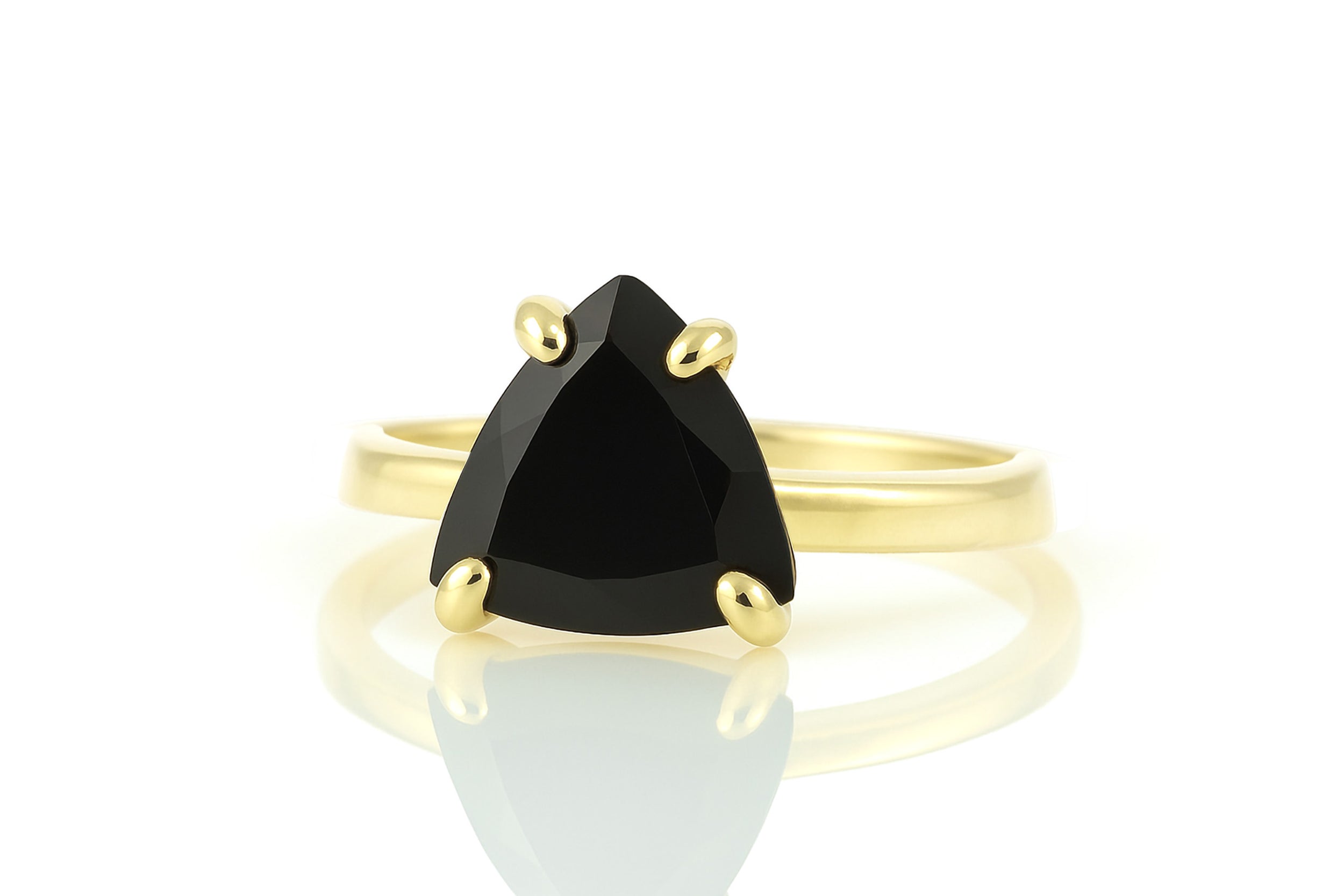 Black Onyx Ring in 14K Gold-filled Band Rings Anemone Unique