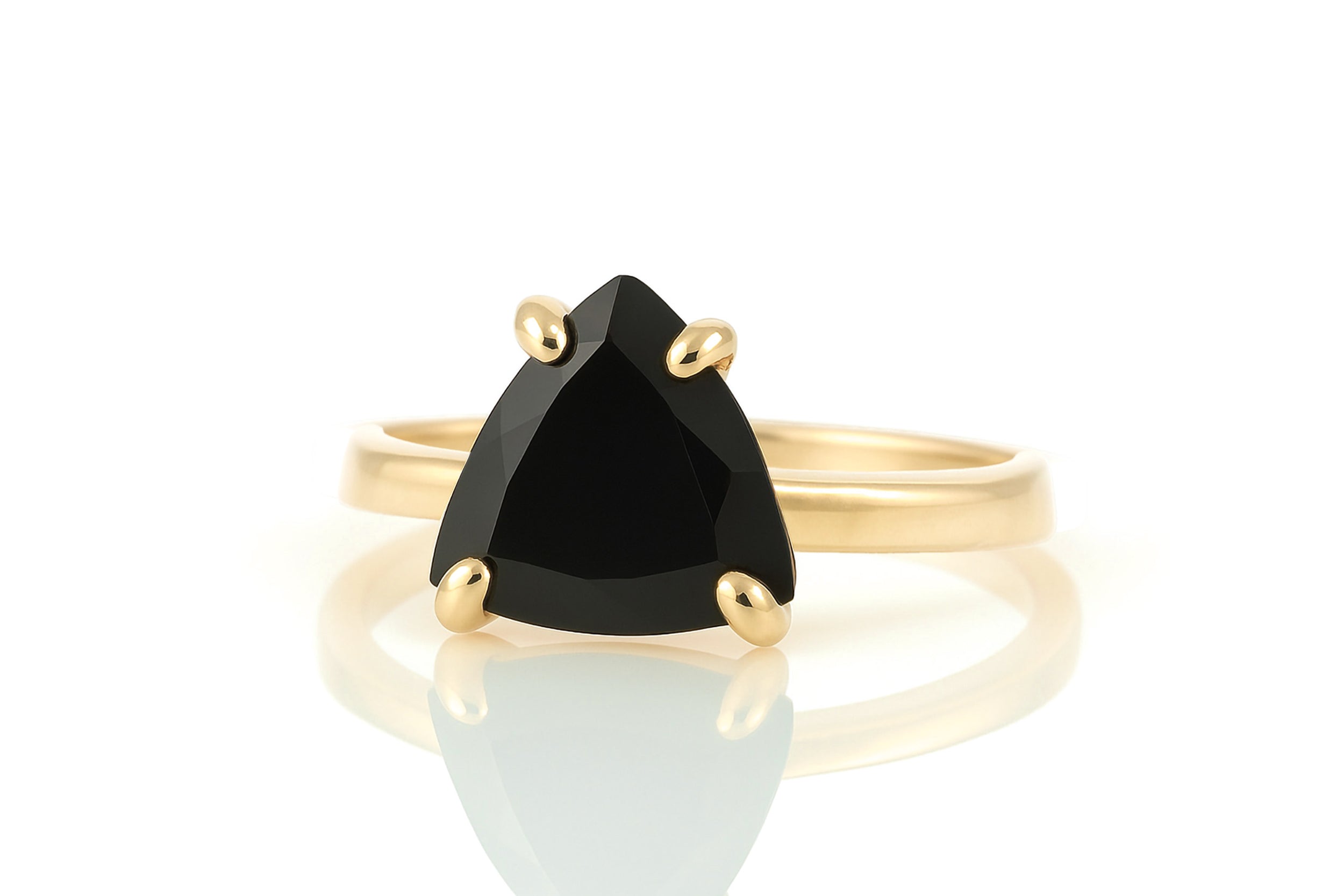Black Onyx Ring in 14K Gold-filled Band Rings Anemone Unique