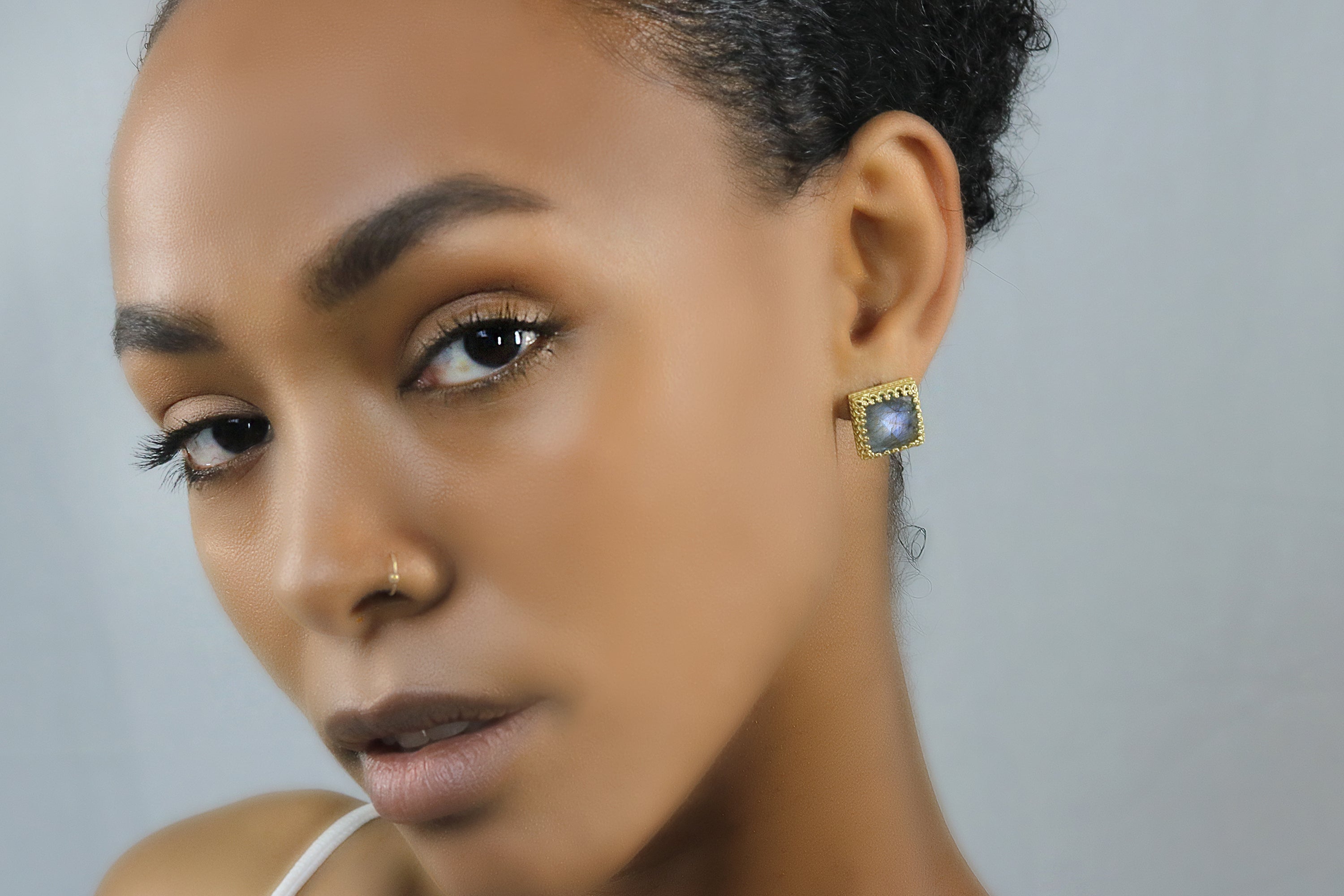 Artisan Labradorite Gemstone Earrings Earrings Anemone Jewelry