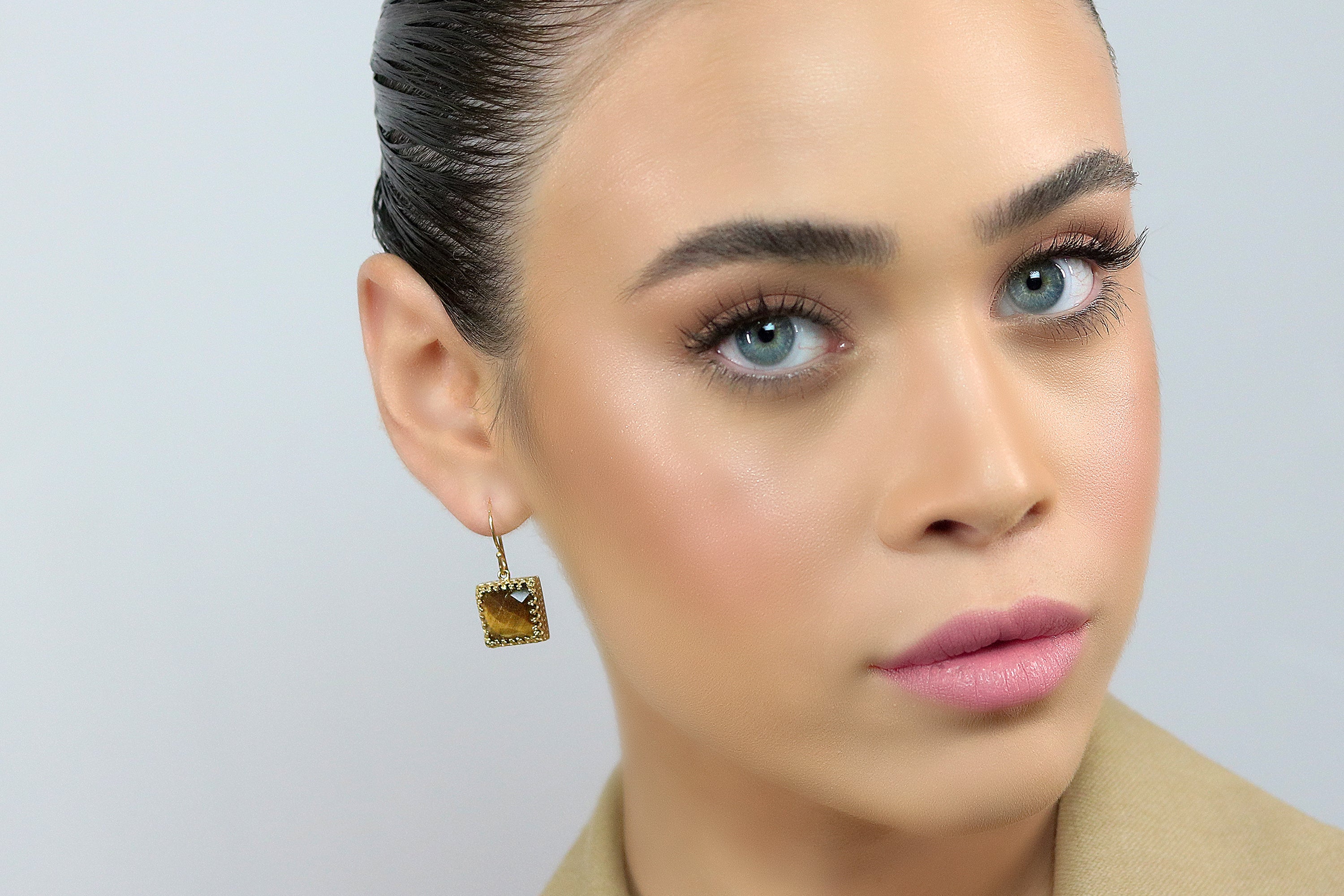 Awesome Tiger Eye Gold Earrings Earrings Anemone Jewelry