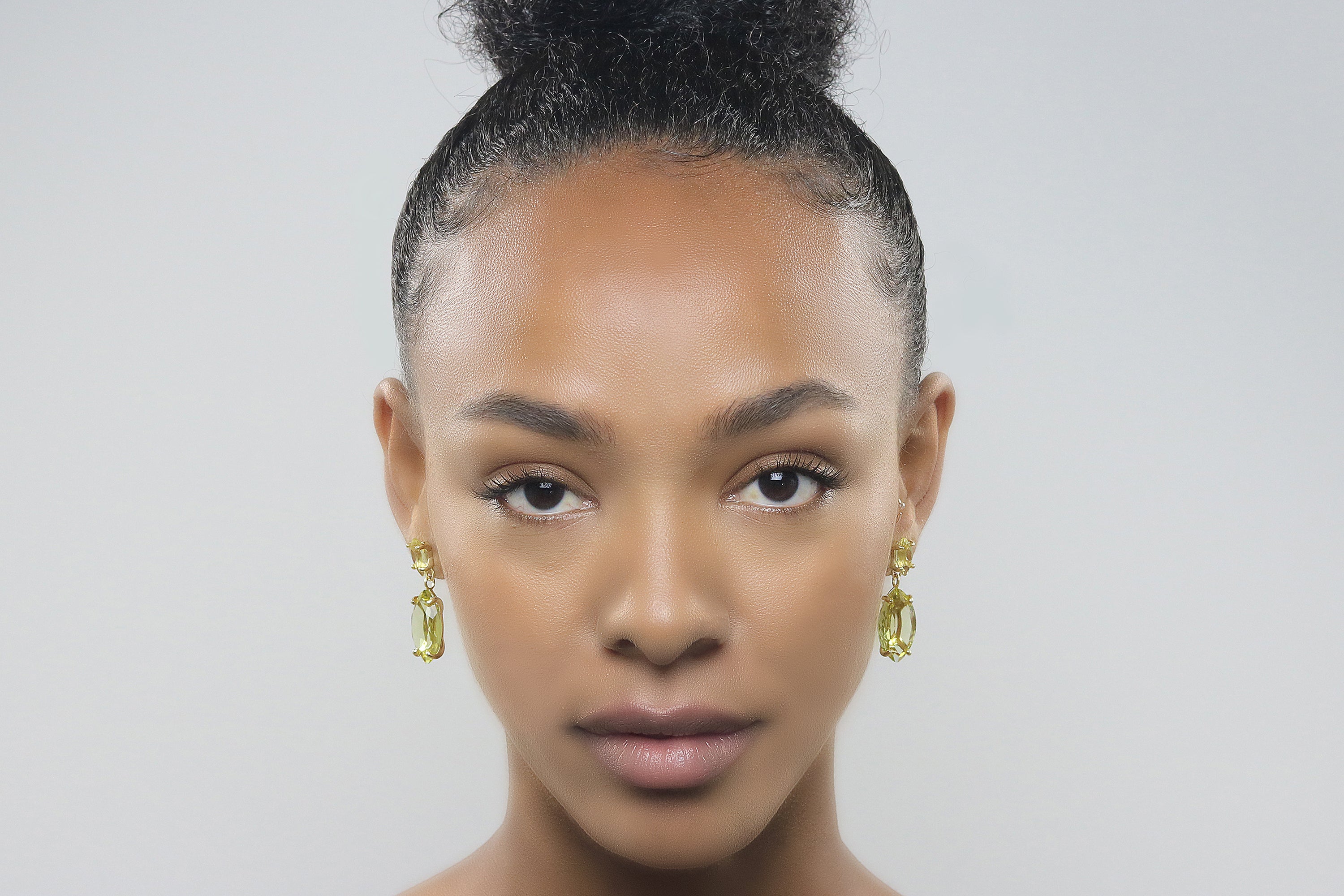 Bright Marquise Lemon Quartz Earrings in 14k Gold Earrings Anemone Jewelry