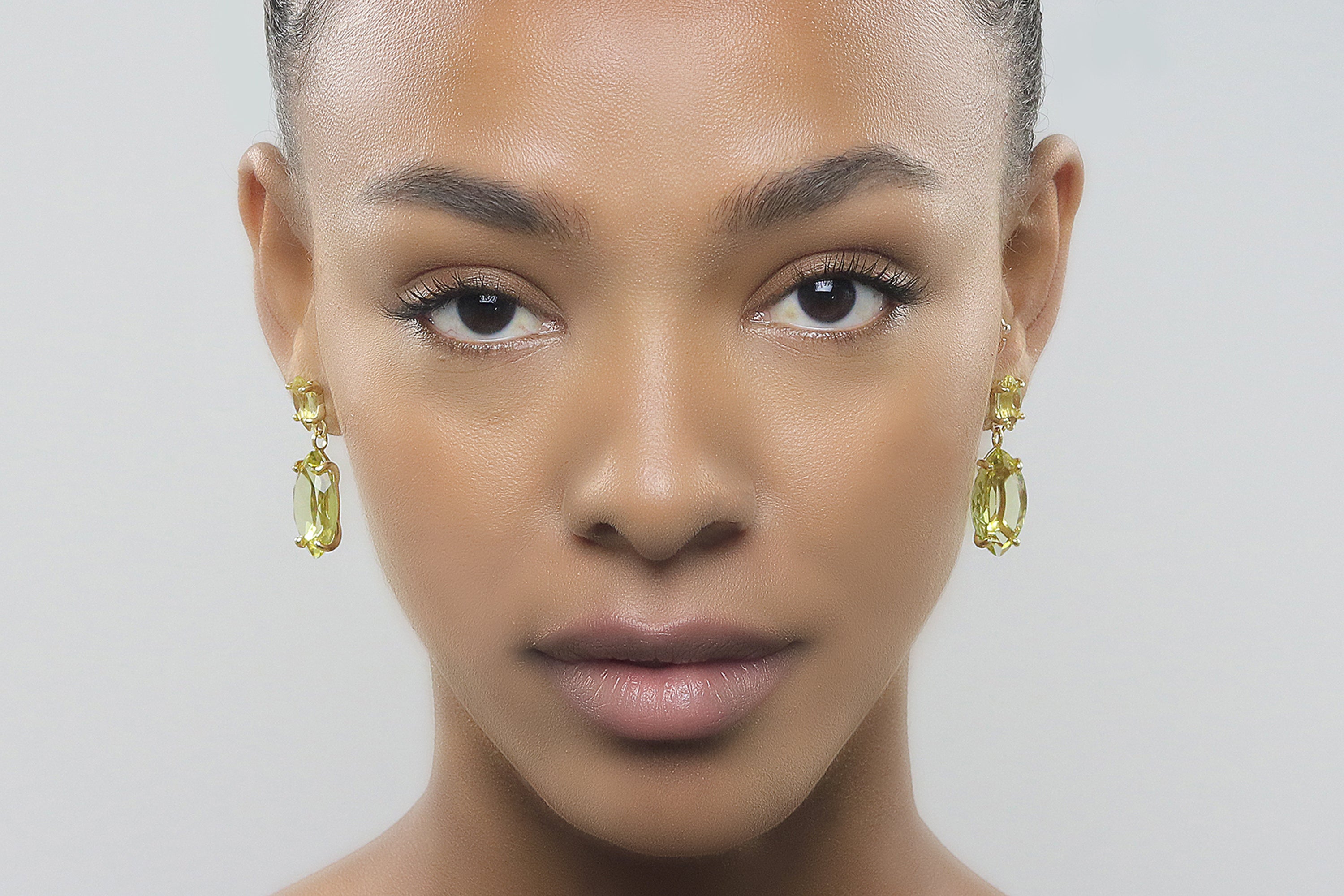 Bright Marquise Lemon Quartz Earrings in 14k Gold Earrings Anemone Jewelry