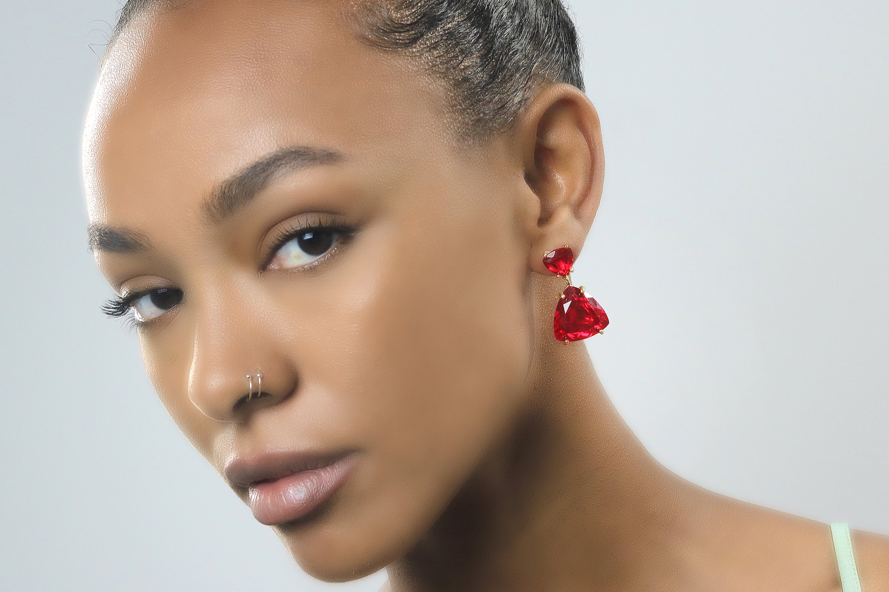 Statement Sterling Silver Ruby Earrings Earrings Anemone Jewelry