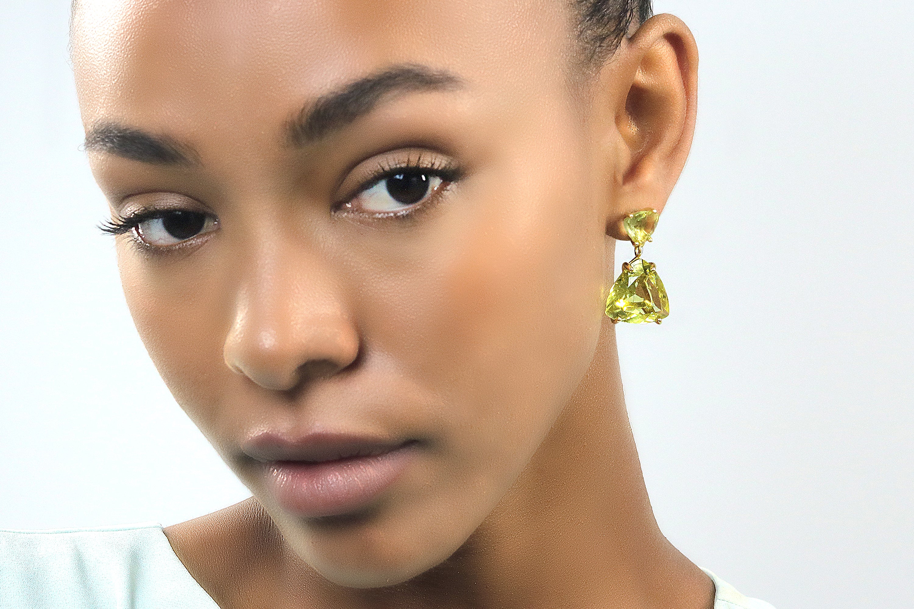 Bright Lemon Quartz Earrings in Gold Earrings Anemone Jewelry