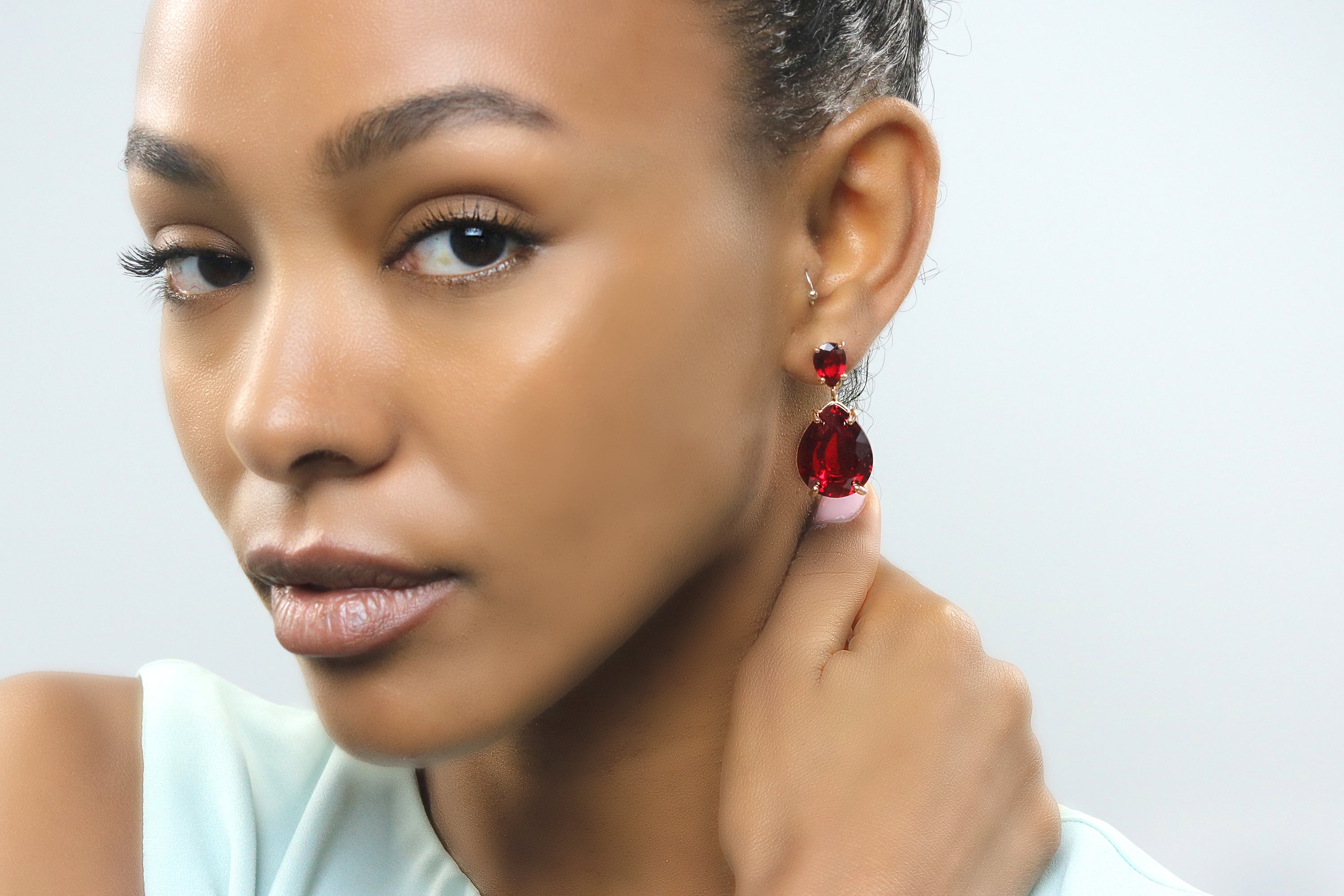 14k Rose Gold Garnet Earrings Earrings Anemone Jewelry