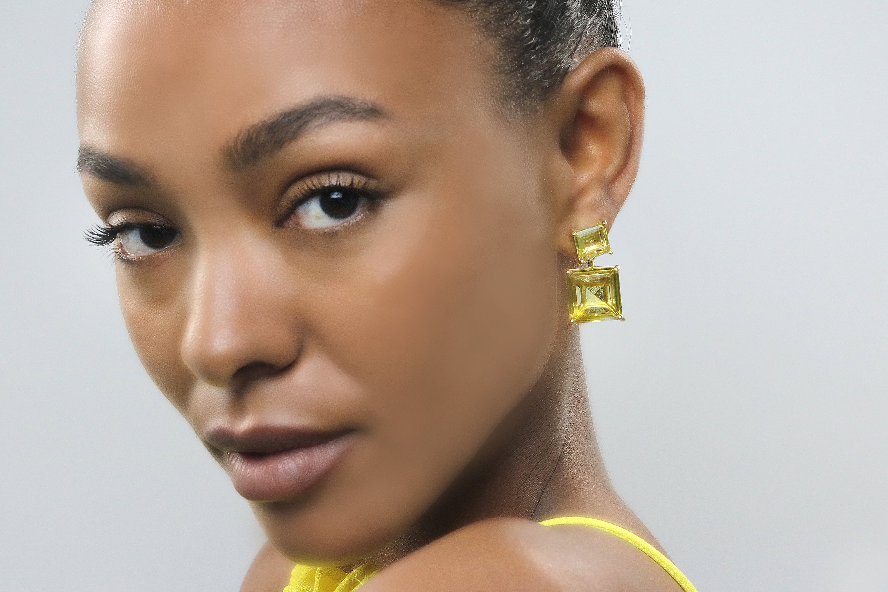 Lemon Quartz Sterling Silver Earrings Earrings Anemone Jewelry