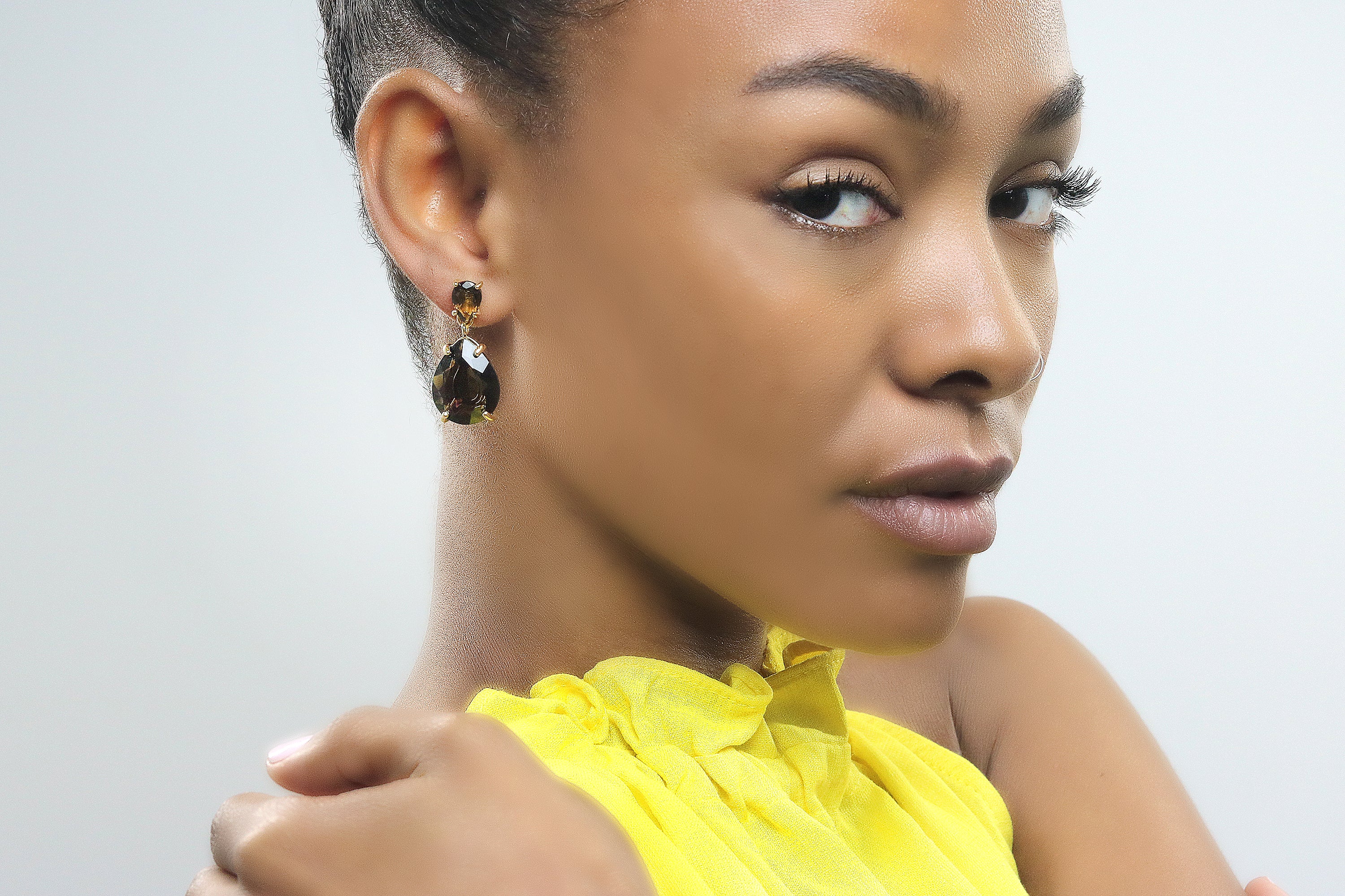 Pear Smoky Quartz Earrings Earrings Anemone Jewelry