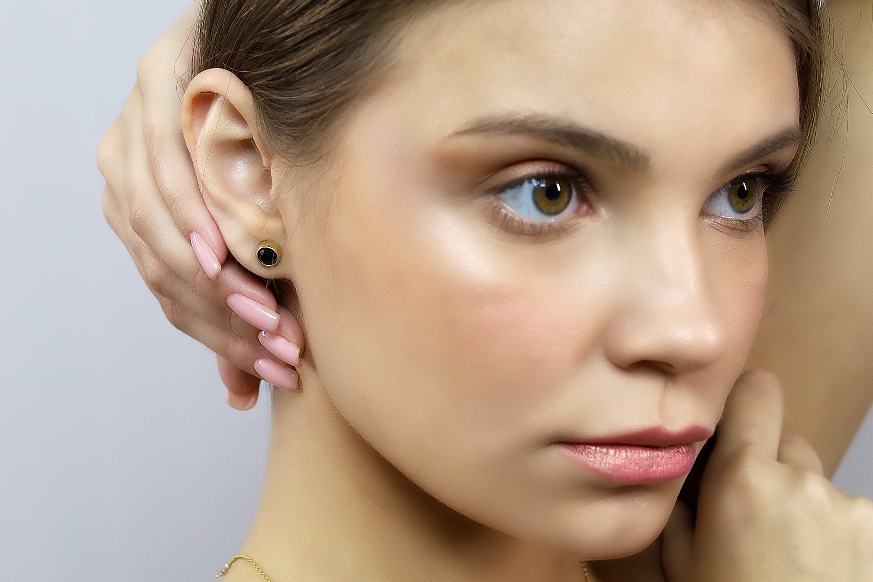 Black Onyx Bezel Set Earrings in 14k Solid Gold Earrings Anemone Limited