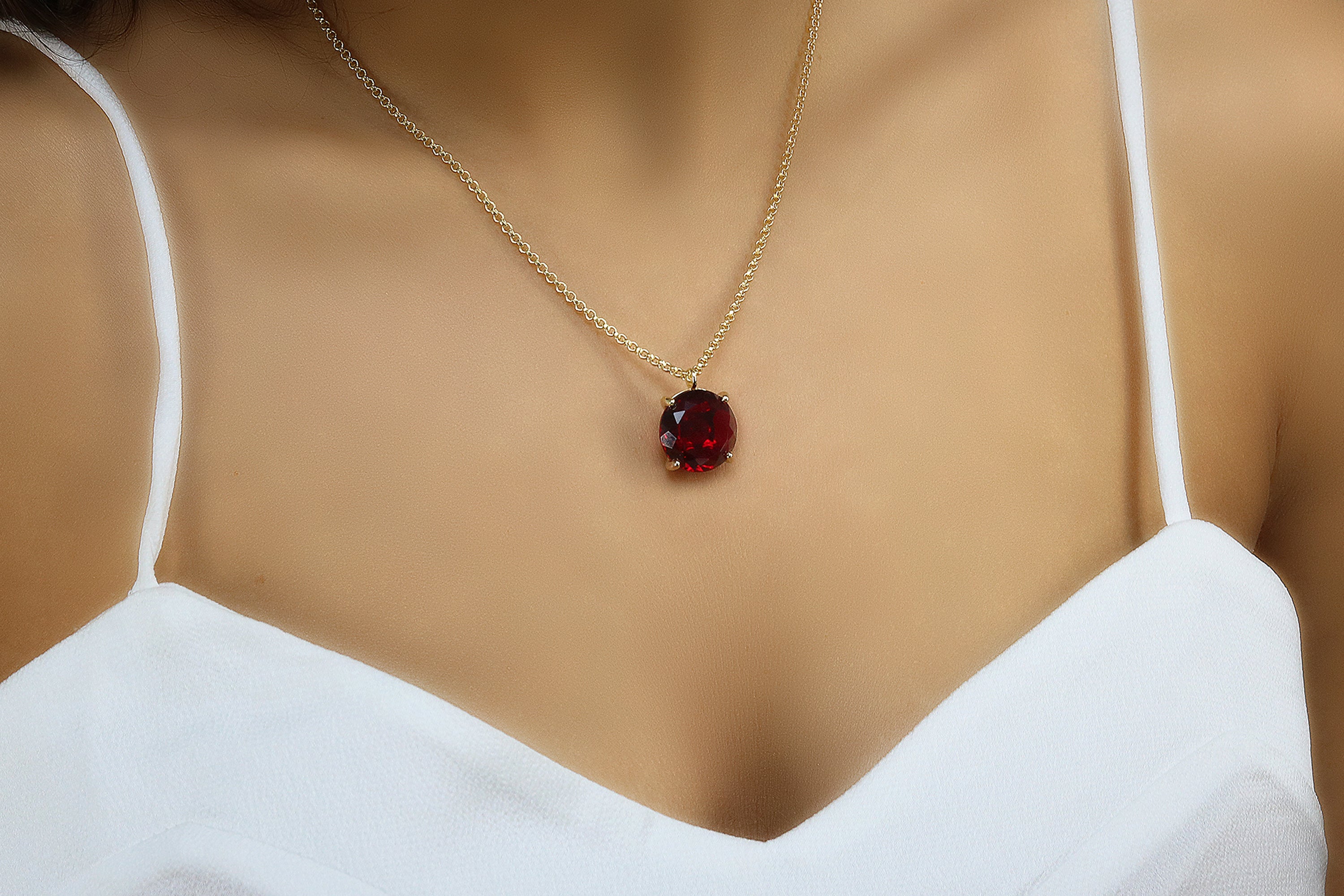 Glamorous Garnet Necklace in 14k Gold Filled necklaces Anemone Jewelry