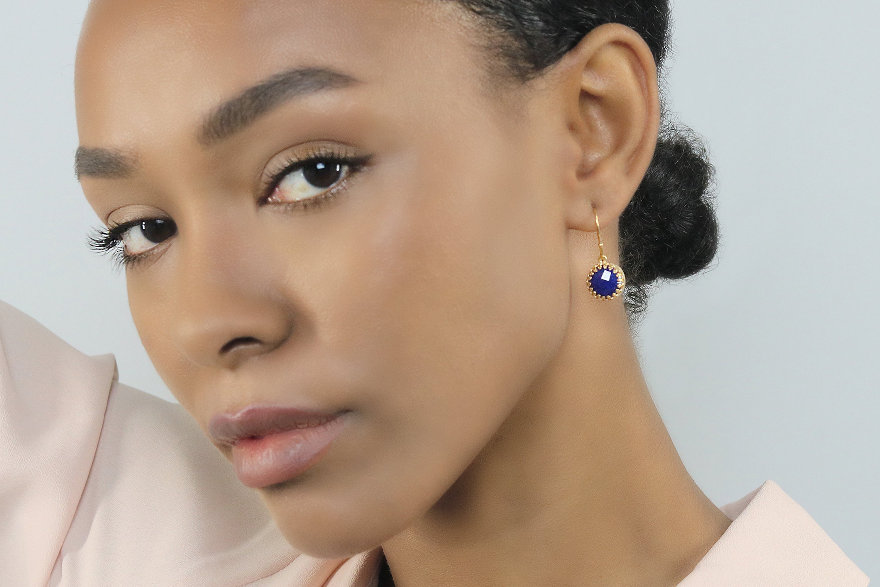 Stylish Dainty Dangle Lapis Lazuli Gold Earrings Earrings Anemone Jewelry