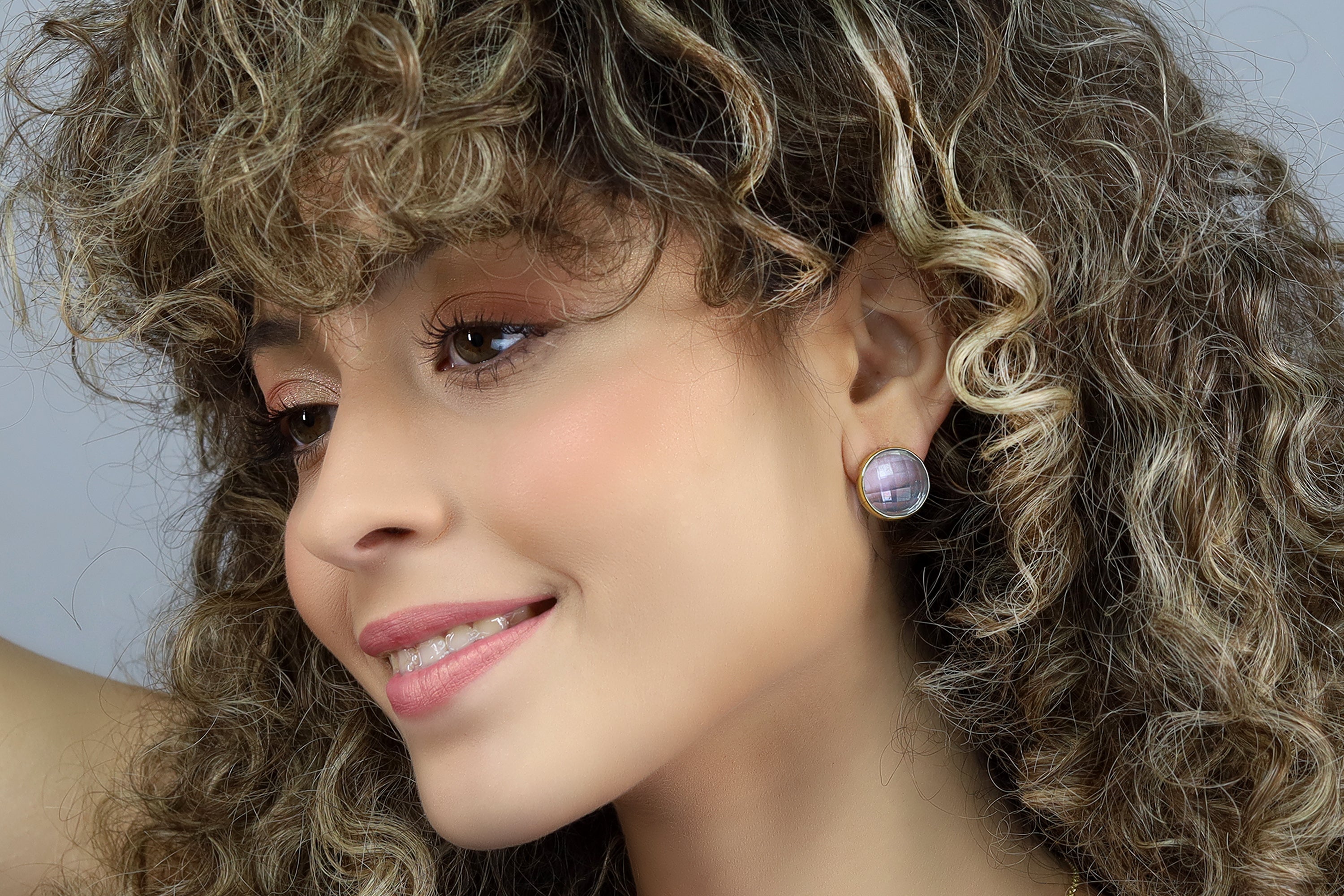 Handmade Tanzanite Stud Earrings in Gold Earrings Anemone Limited