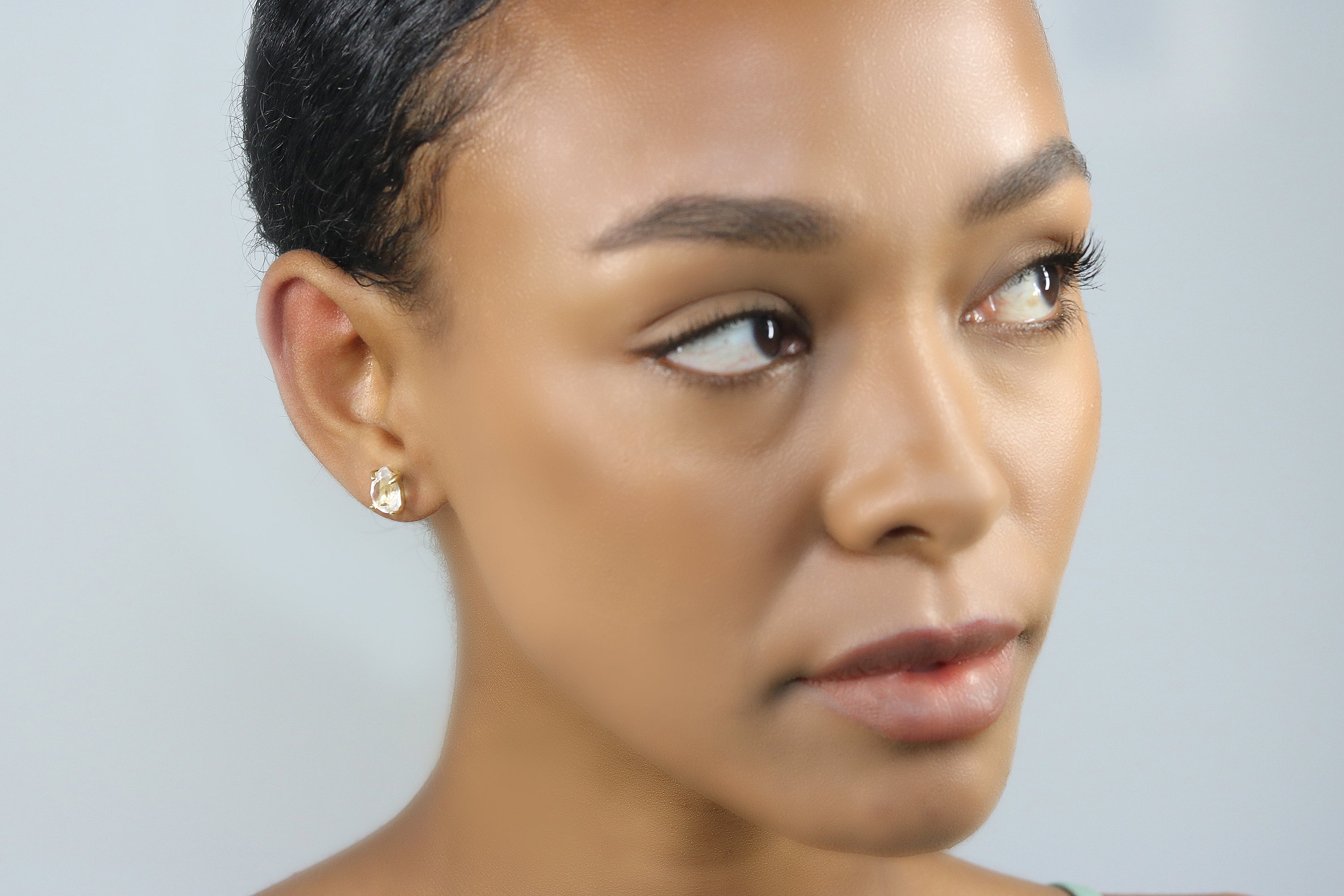 Sparkly Quartz Earrings in Gold Earrings Anemone Unique