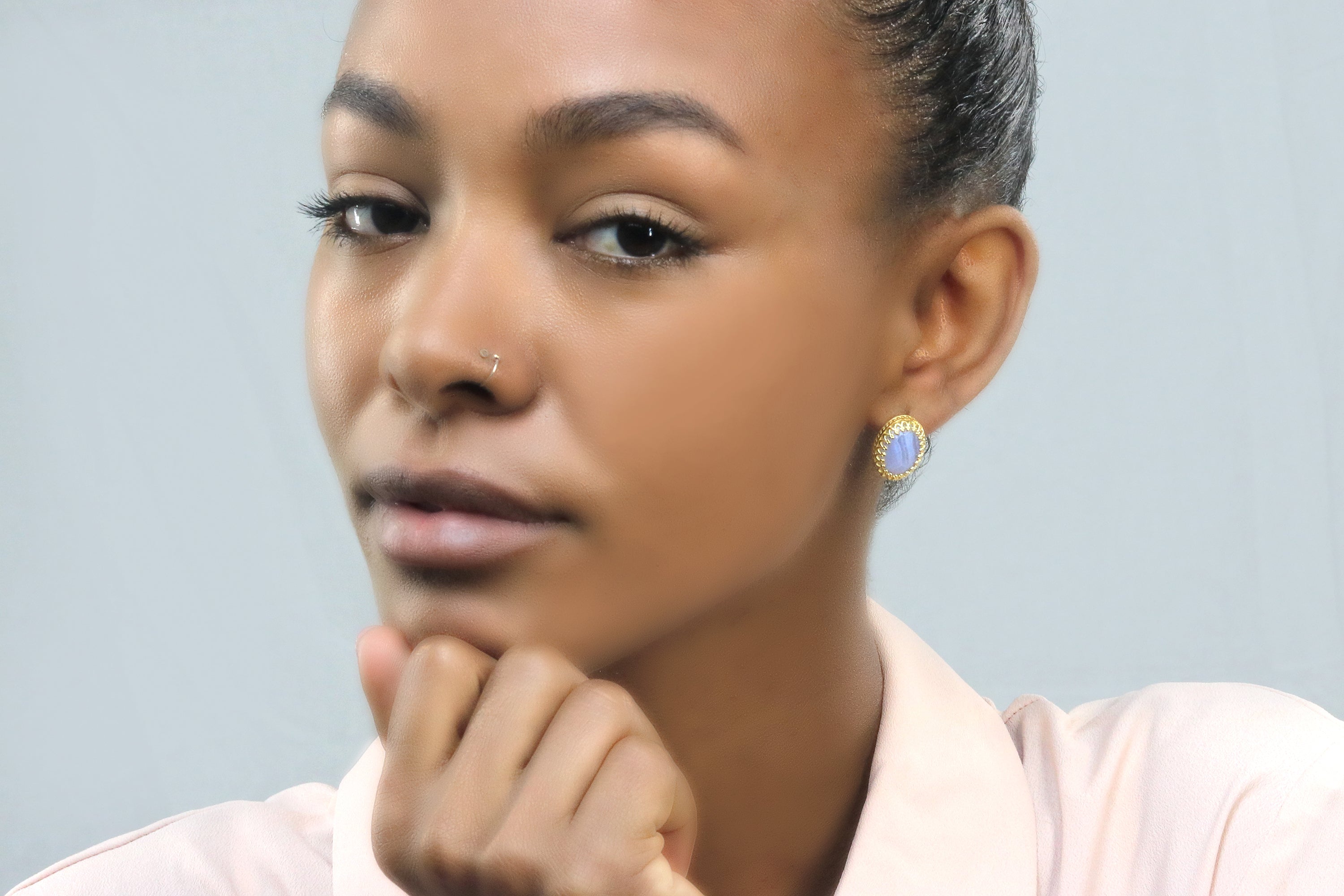 925 Sterling Silver Lace Agate Earrings Earrings Anemone Jewelry