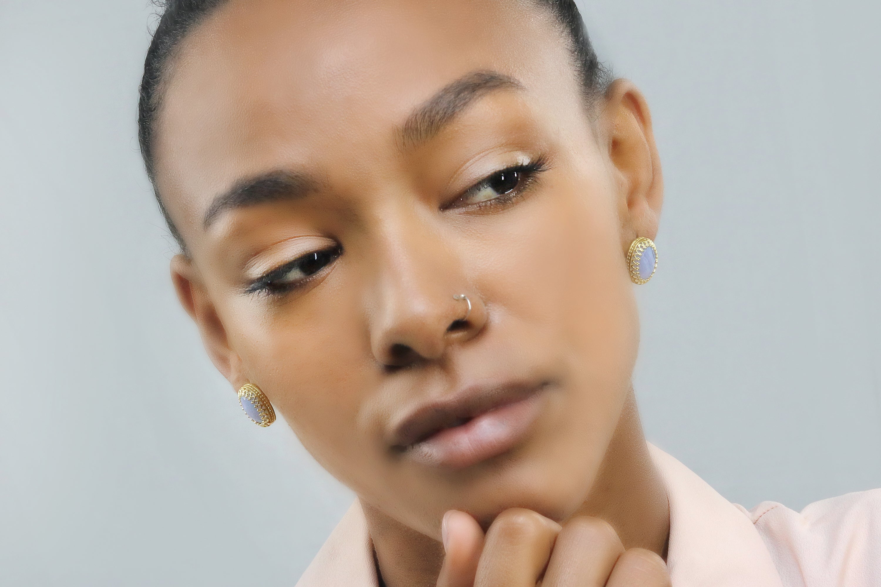 925 Sterling Silver Lace Agate Earrings Earrings Anemone Jewelry