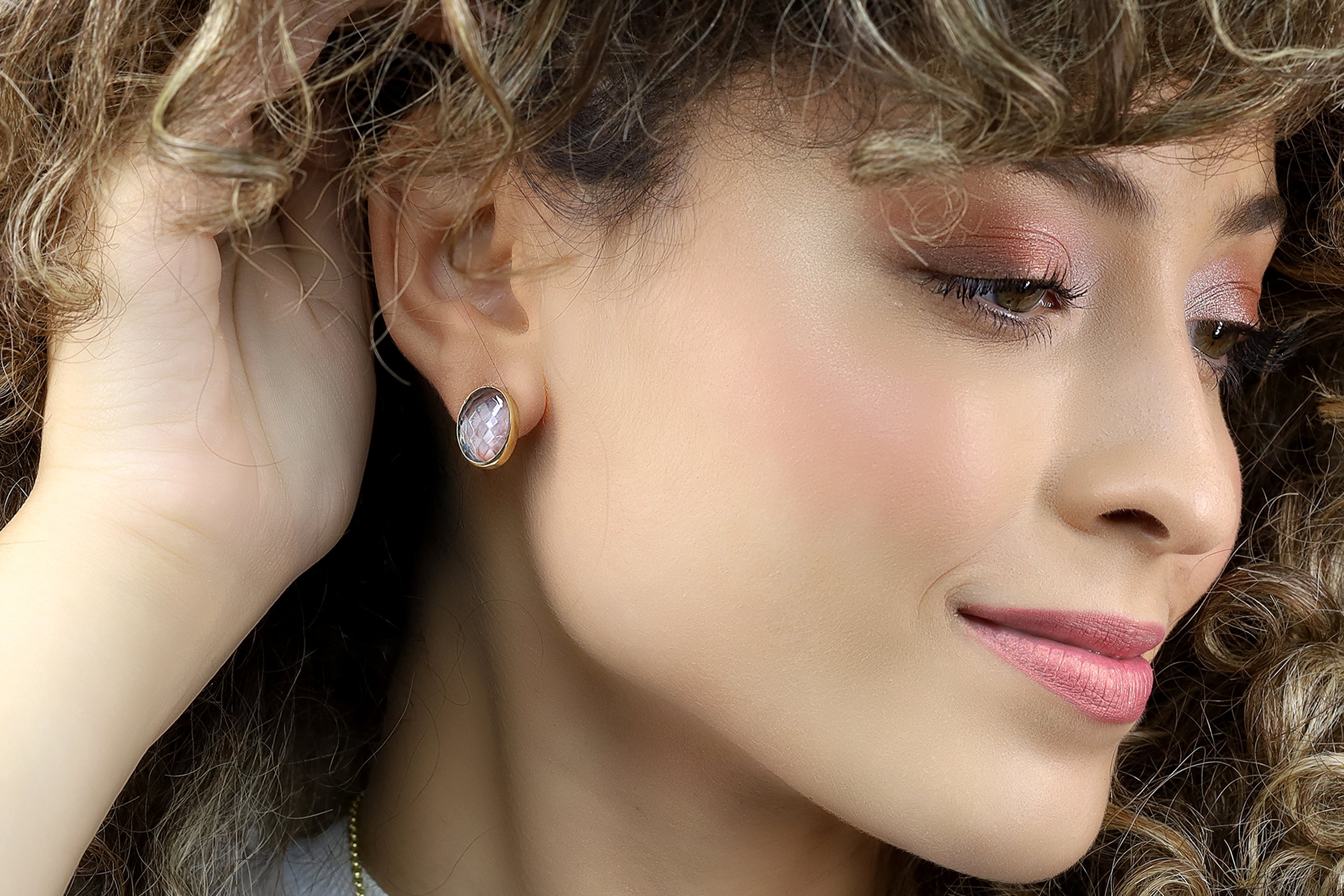 Gold Bezel Oval Cut Tanzanite Stud Earrings Earrings Anemone Limited