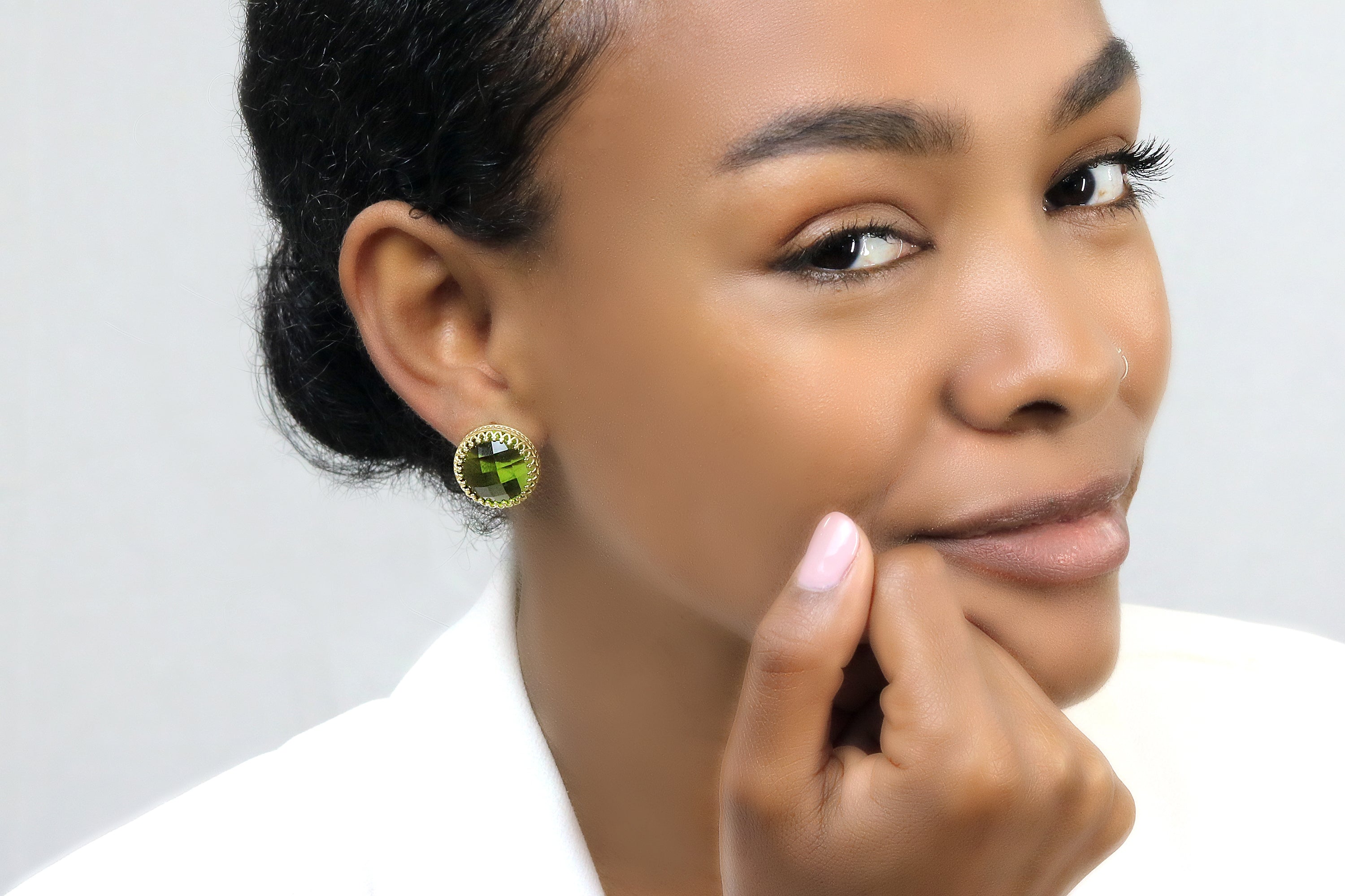 Lush Peridot Jewelry Handmade Sterling Silver Stud Earrings Earrings Anemone Jewelry