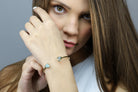 925 Sterling Silver Labradorite Triangle Cut Cuff Bracelet Bracelets Anemone Unique
