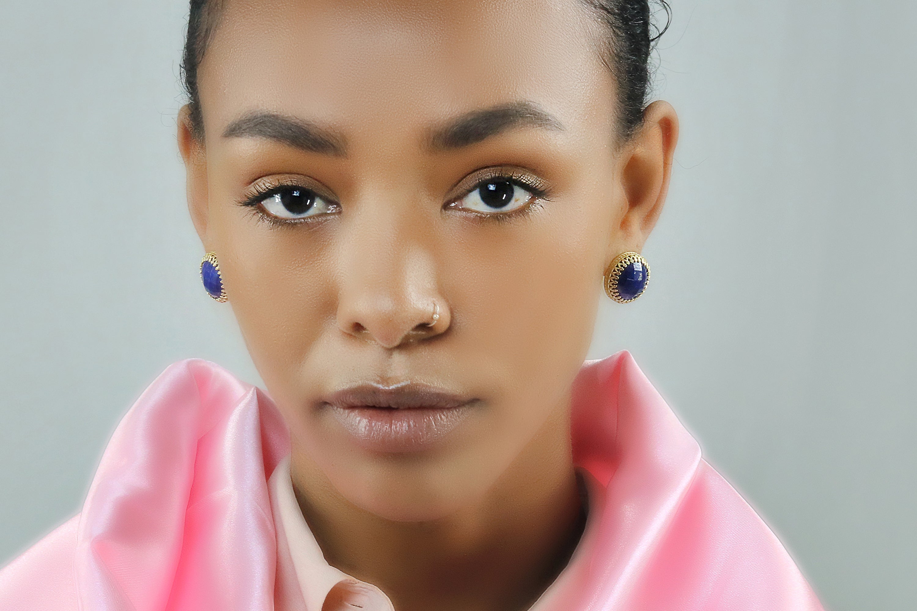 Lapis Lazuli Blue Statement Earrings in Sterling Silver Earrings Anemone Jewelry