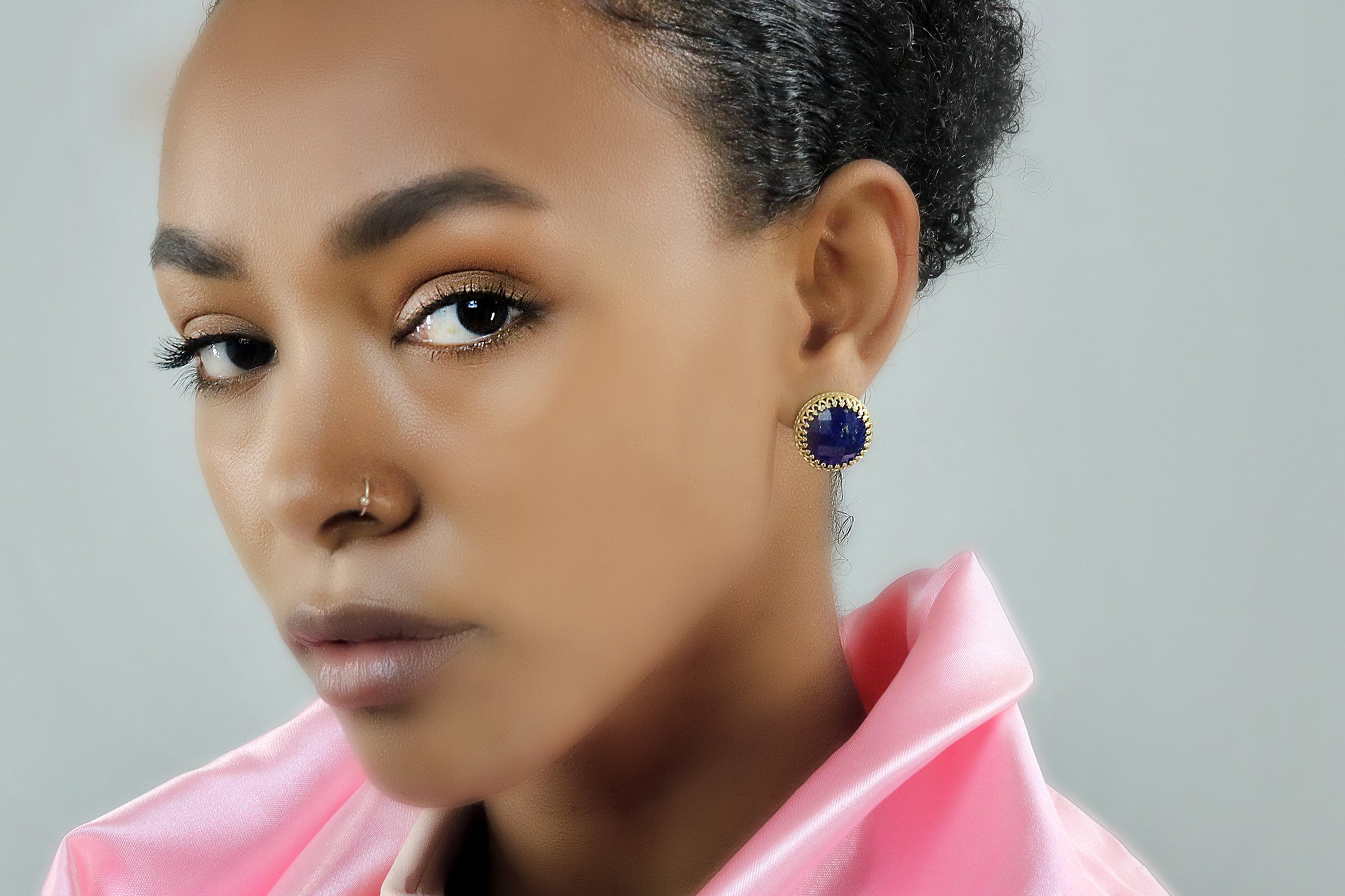 Lapis Lazuli Blue Statement Earrings in Sterling Silver Earrings Anemone Jewelry