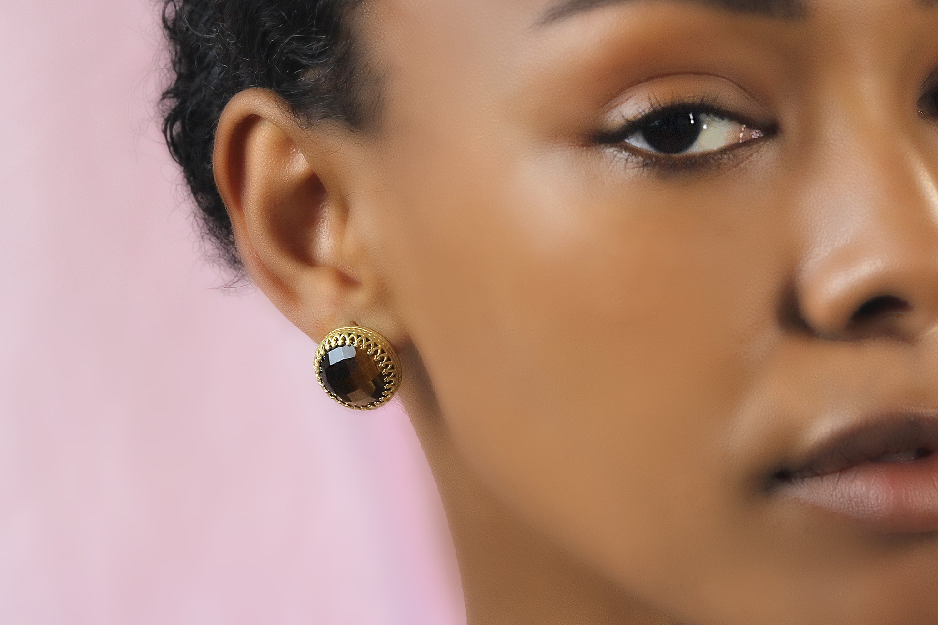 Sterling Silver Earrings with Smoky Quartz Earrings Anemone Jewelry
