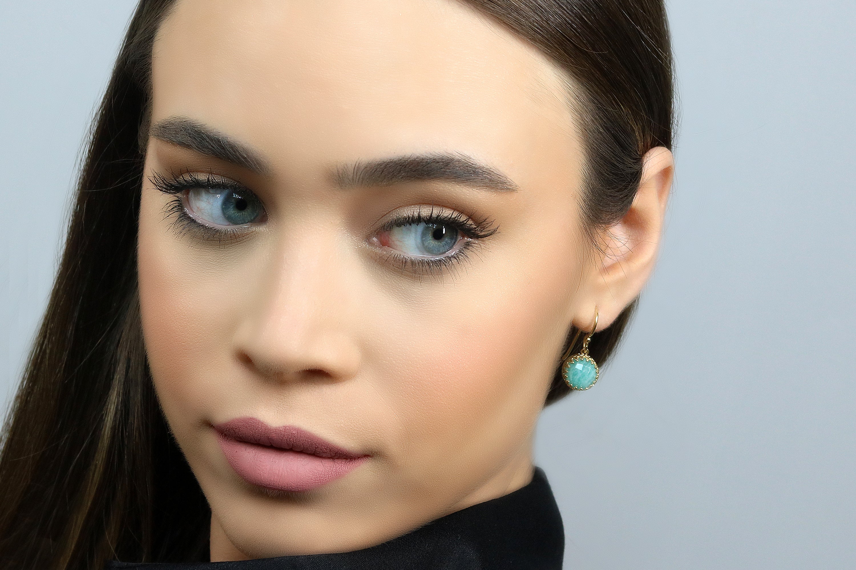 Dreamy Amazonite Gold Earrings Earrings Anemone Jewelry